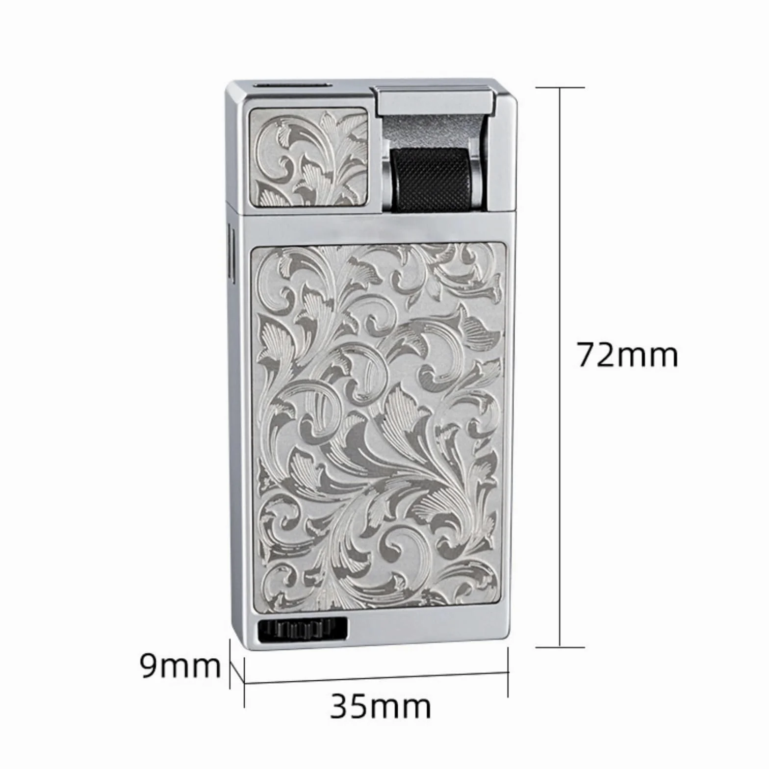 Briquet coupe-vent au butane double face, allumage à bascule, réservoir de gaz transparent, idéal pour le camping et l'extérieur, carburant non inclus