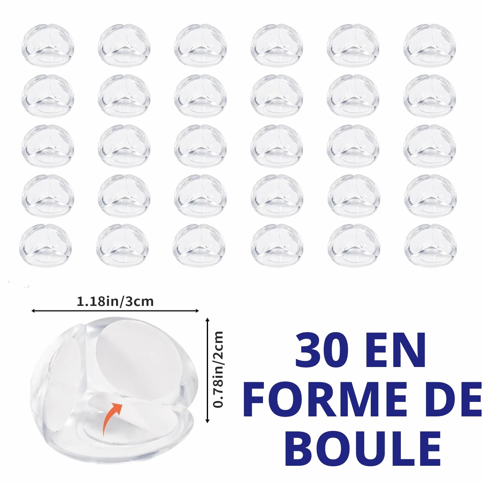 Protection Coin de Table Bebe 30PCS Protection Angle Bebe Protection Meuble Bébé pour Berceau, Cheminée, Escaliers