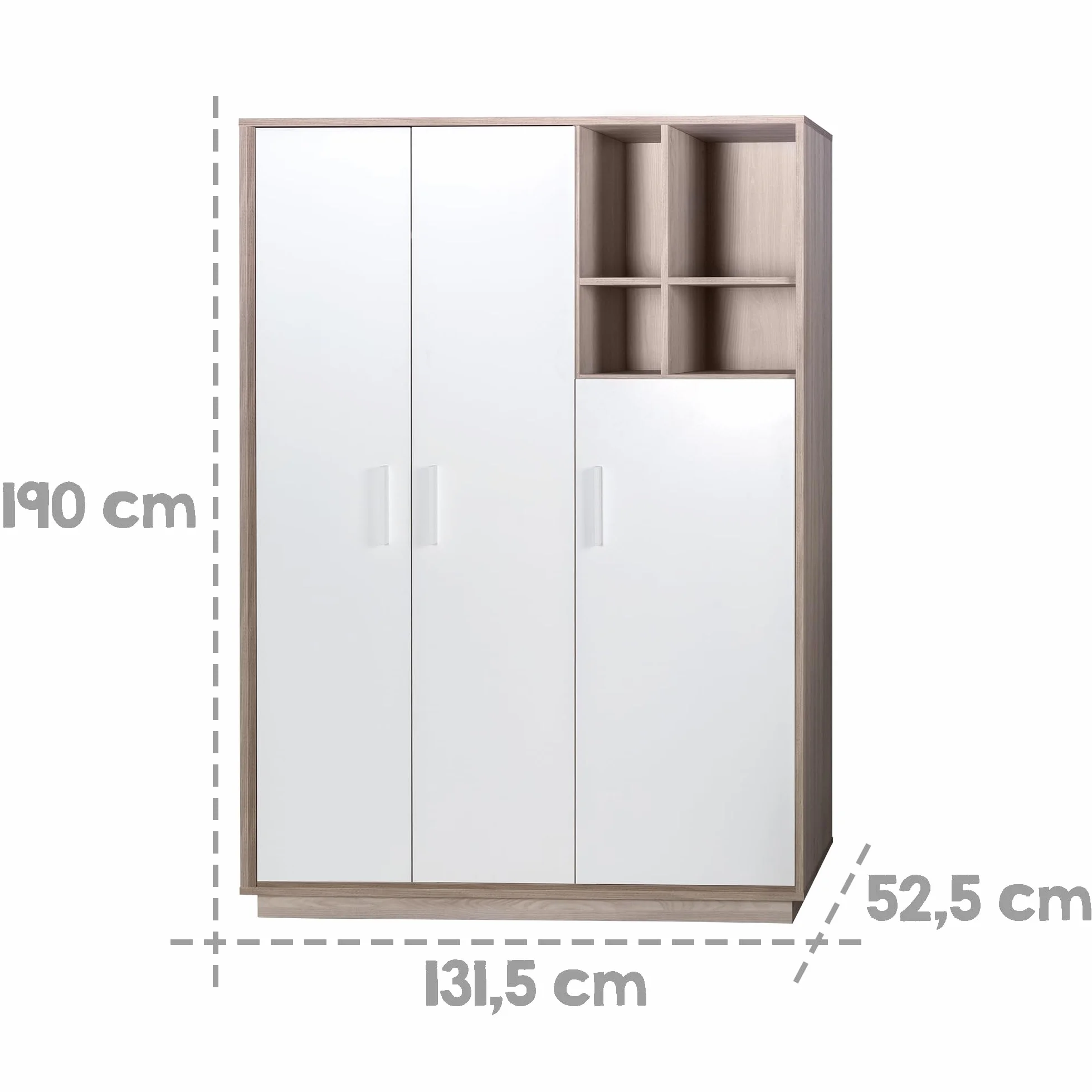 Chambre Bébé Complète Olaf Lit Évolutif 70 x 140 cm Commode à Langer Armoire 3 Portes Blanc Décor Bois