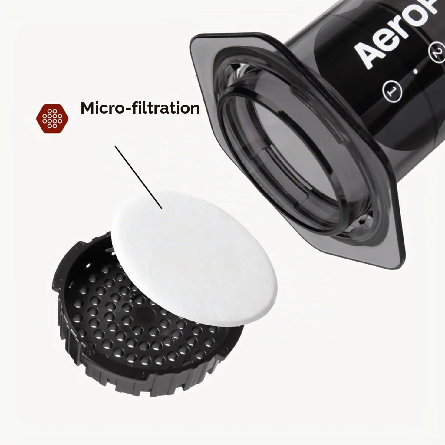 AeroPress Clear Black cafetière à piston tout-en-un, expresso et filtre, infusion 2 minutes, portable voyage camping