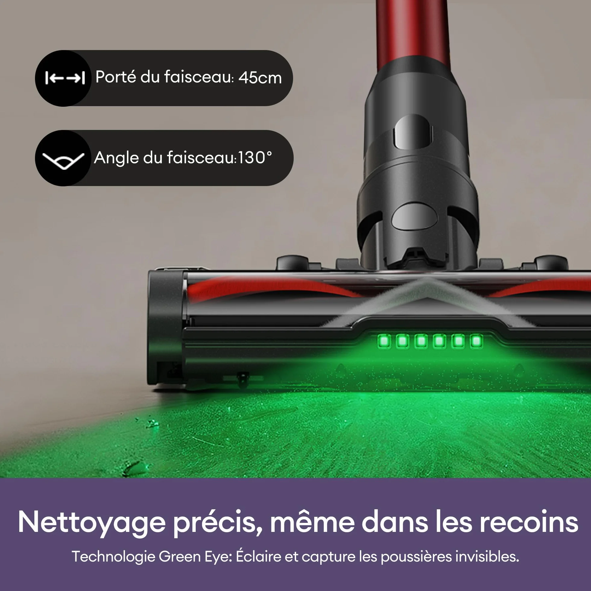 Ultenic U18 Pro Aspirateur Balai sans Fil 55kPa 80min HEPA H13 Poils d'animaux