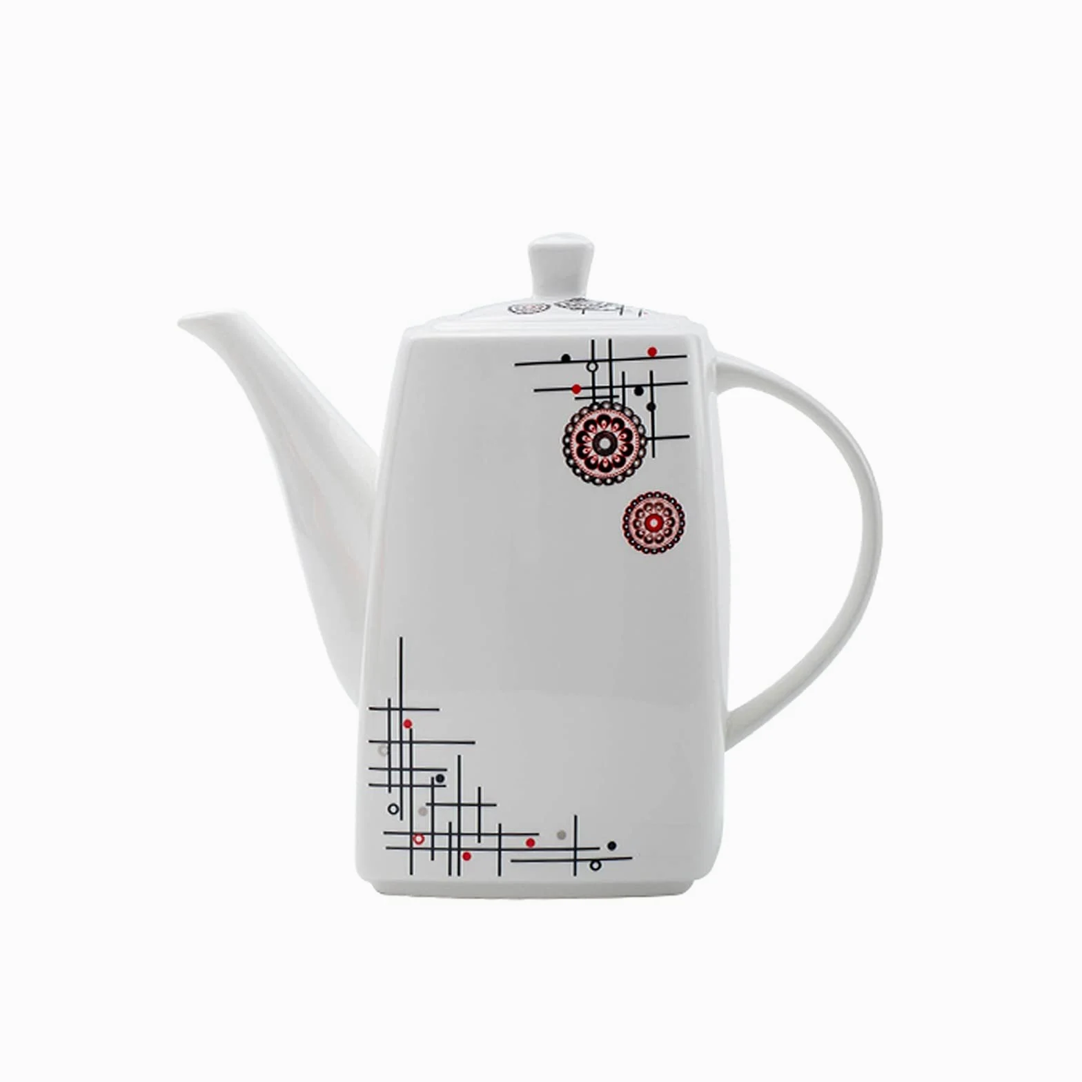 Pichet Pichet en céramique Simple Bouilloire de Filtre à Grande capacité avec poignée et Couvercle théière de Mode pour la Maison, Restaurant, café (54 oz) Pichets (Color : B)