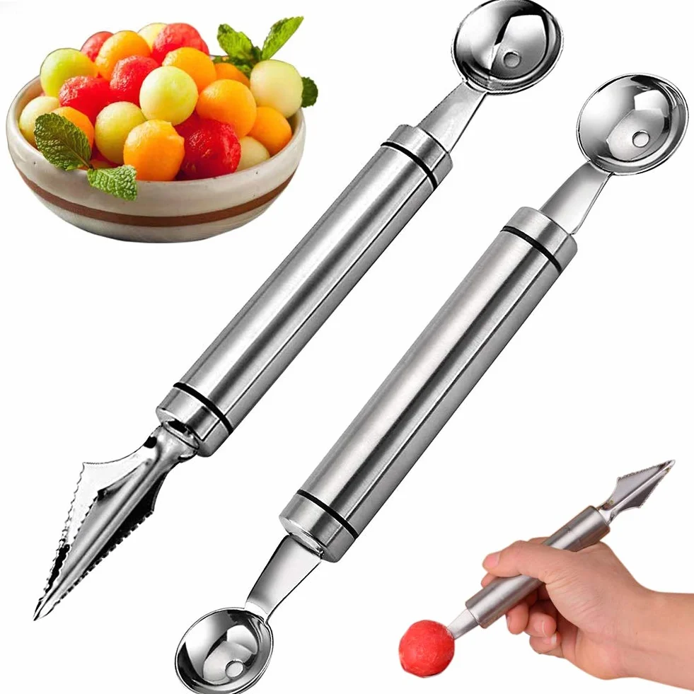 Ensemble de 2 cuiseurs en acier inoxydable, outil de sculpture de fruits multifonction