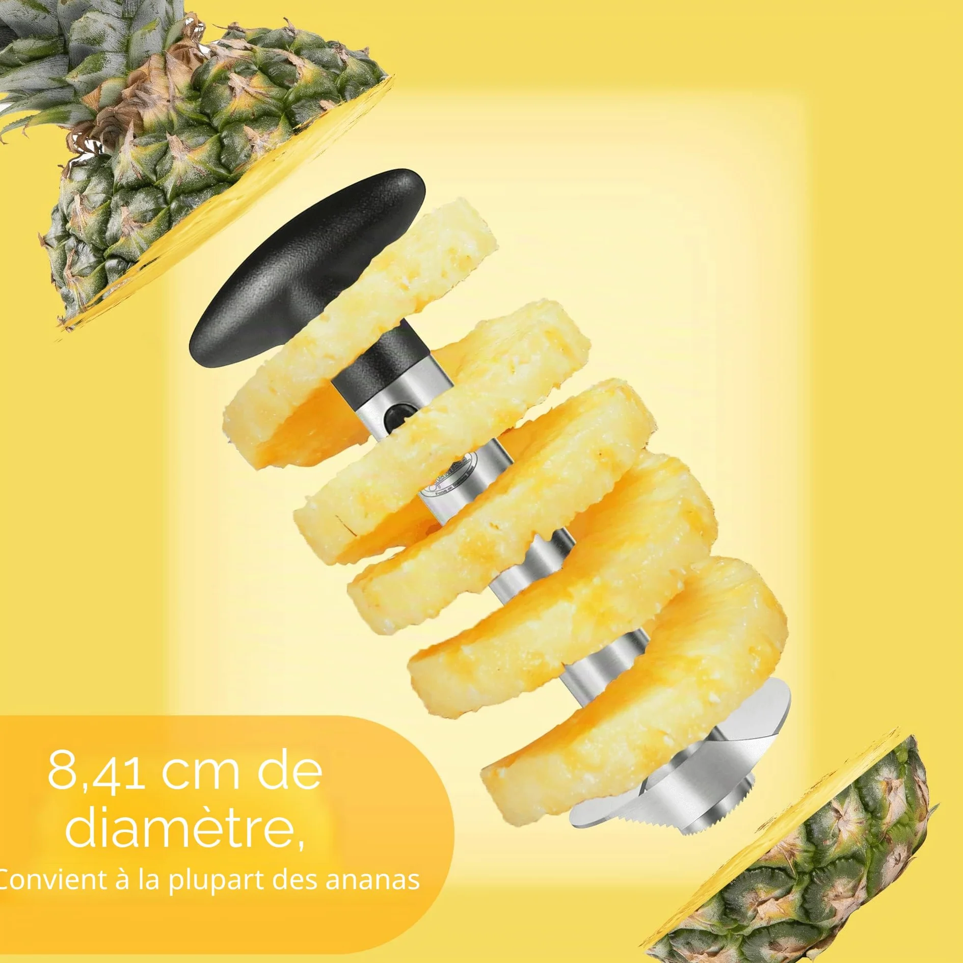 Coupe-ananas en Acier Inoxydable, Éplucheur et Trancheur, Lame Renforcée