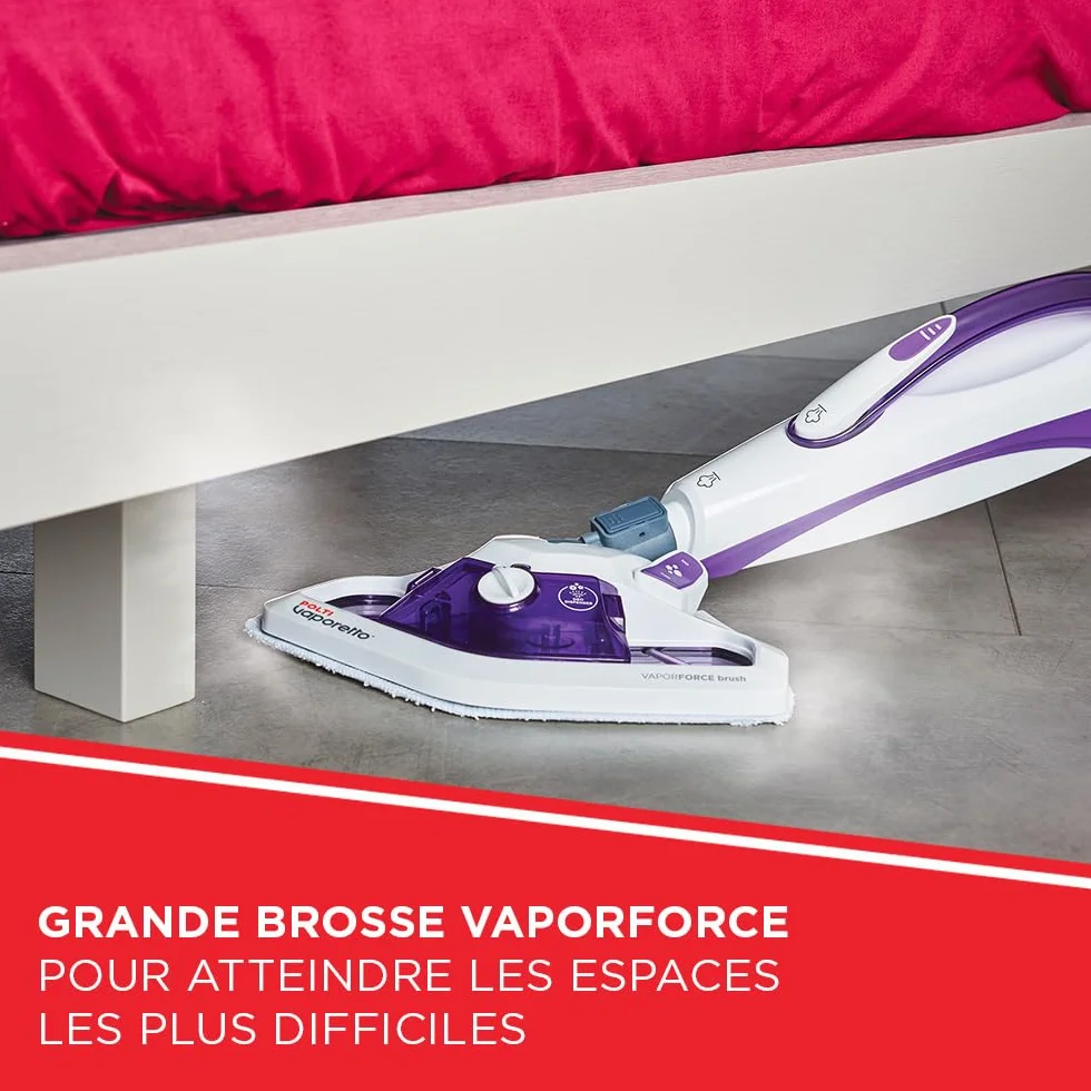 Polti Vaporetto SV440 Double Nettoyeur Vapeur 2-en-1 Balai Main 11 Accessoires Blanc Violet