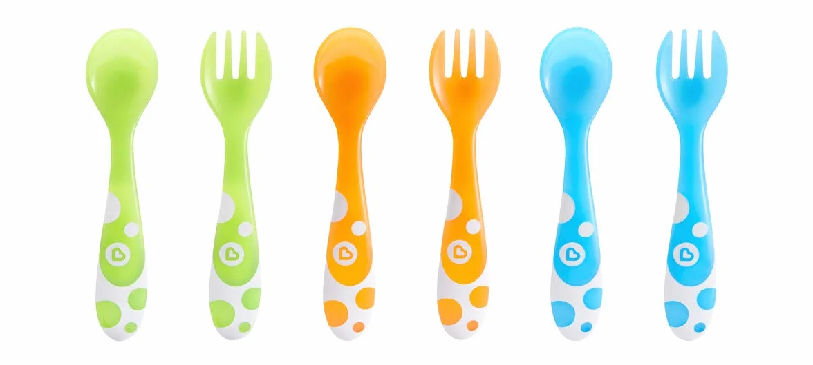 Munchkin Couverts Multicolores Bébé Set Cuillères Sevrage sans BPA 12 Mois+ 6 Pack