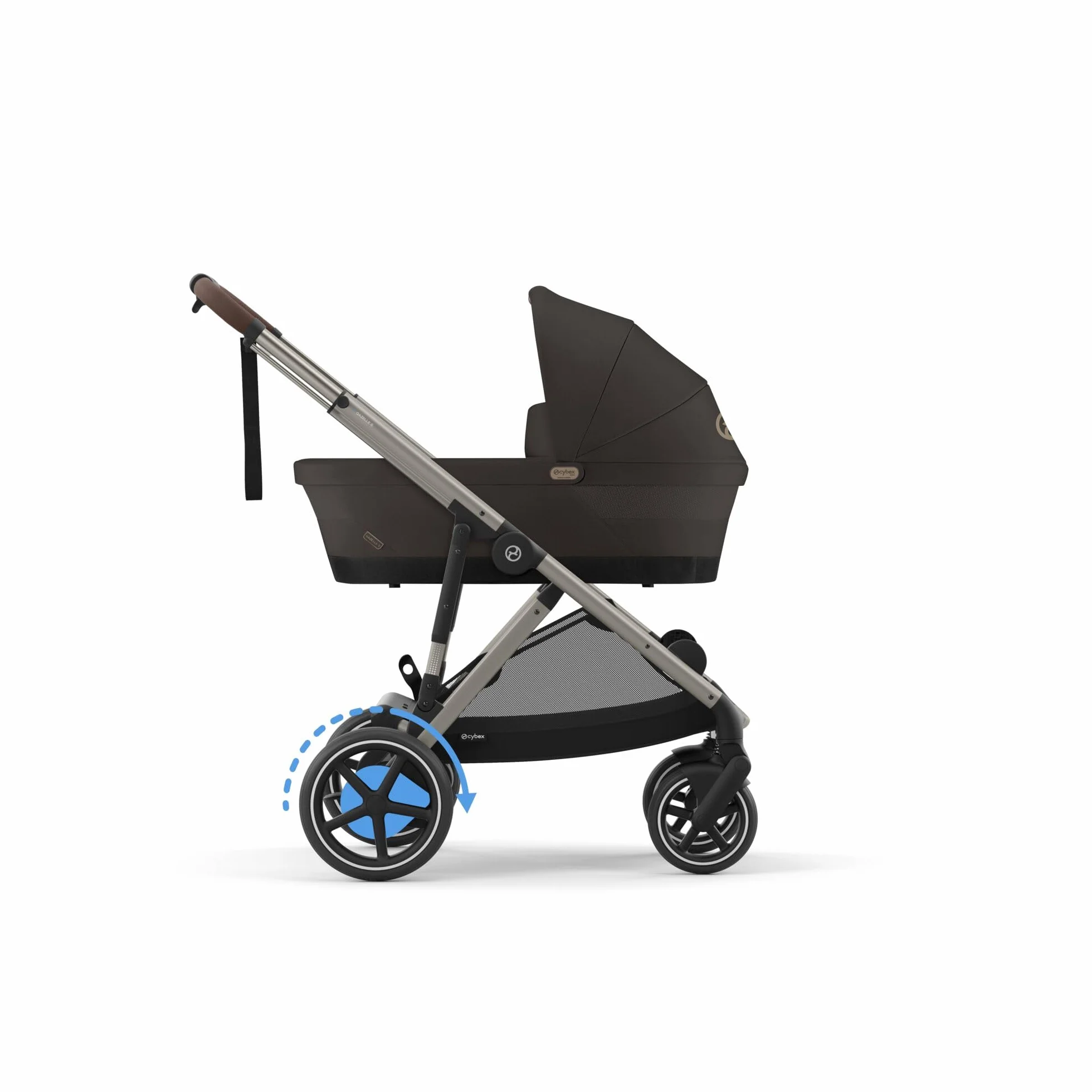 CYBEX Poussette Gold e-GAZELLE S, de la naissance à 4 ans, max 22 kg, système tout-en-1 avec propulsion électrique, brun chocolat