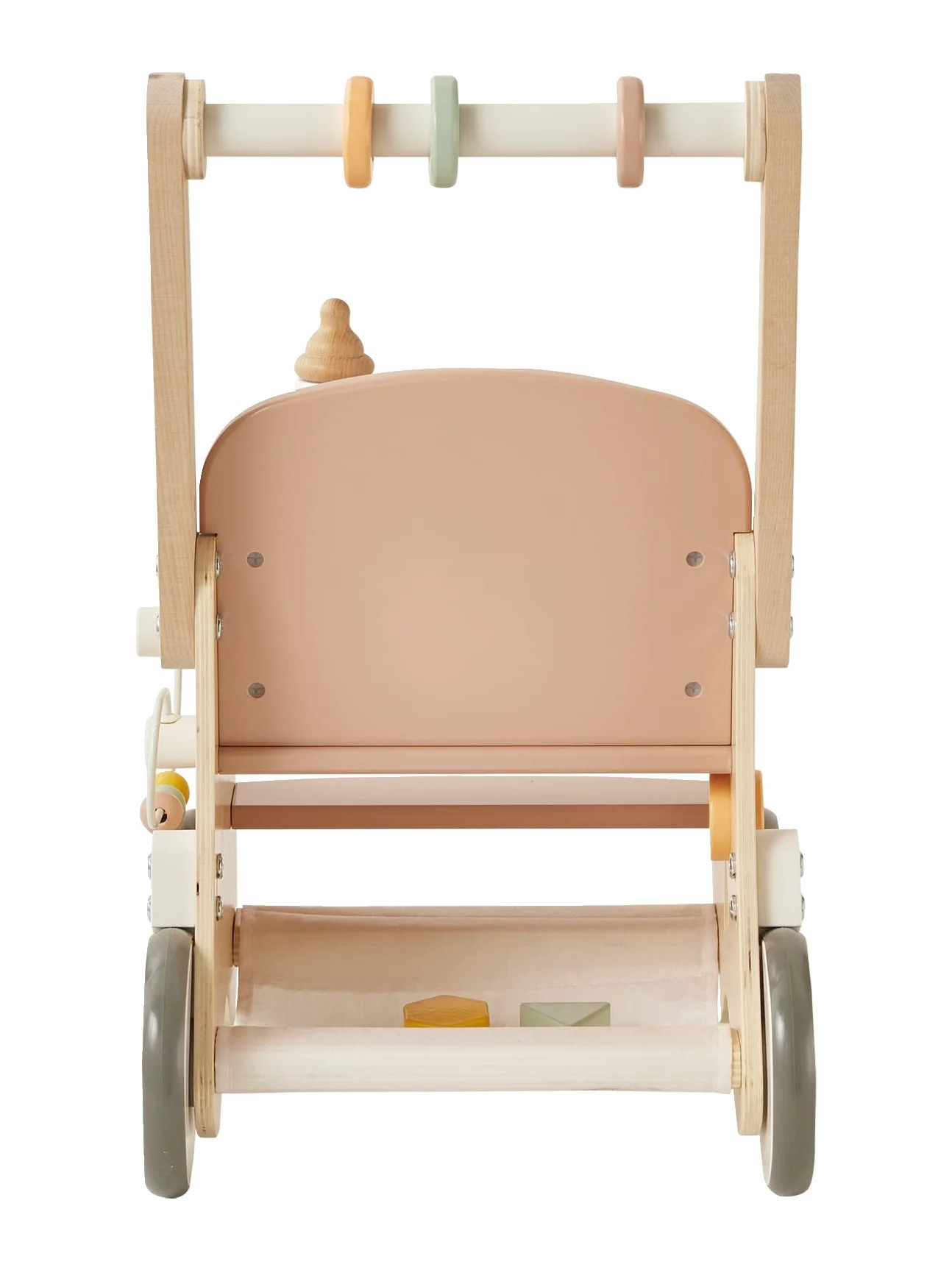 VERTBAUDET Chariot de Marche Poussette en Bois Rose