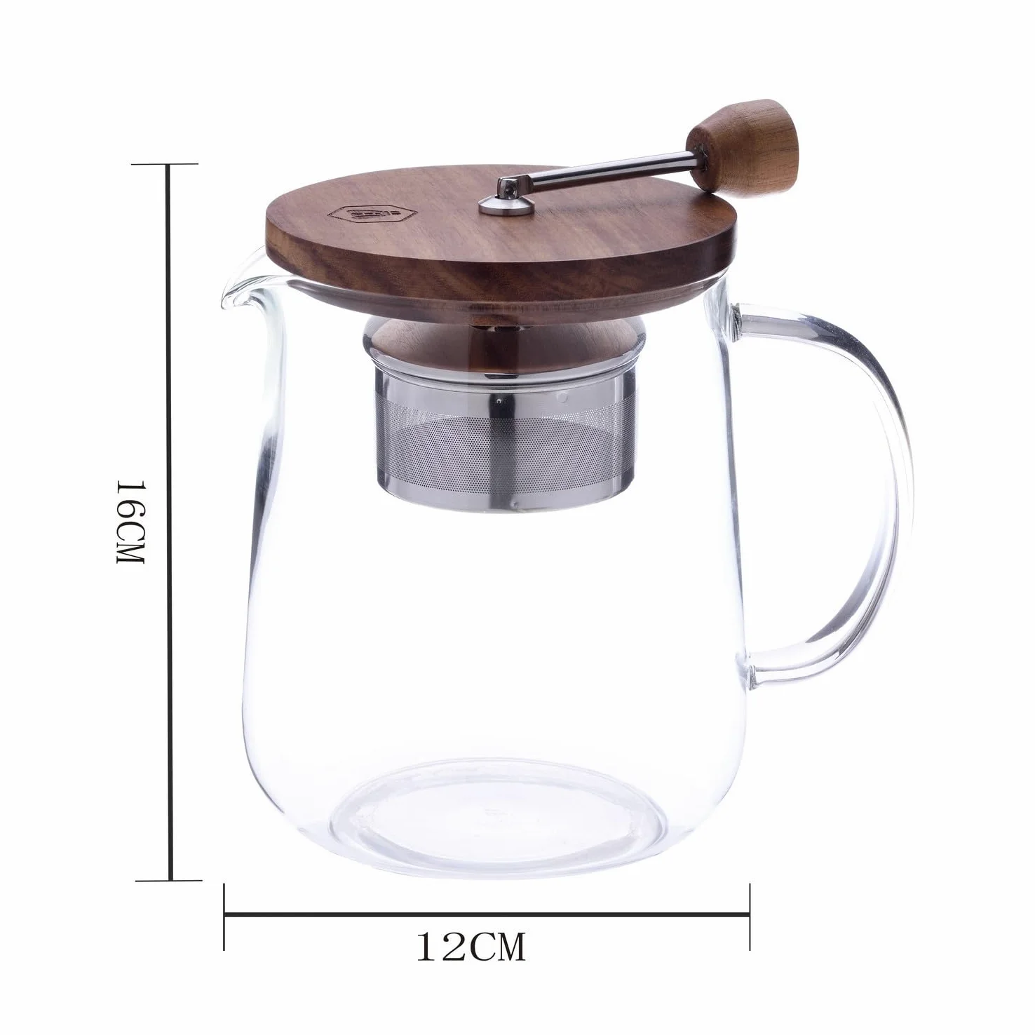 Infuseur en verre 1 l Couvercle en bois