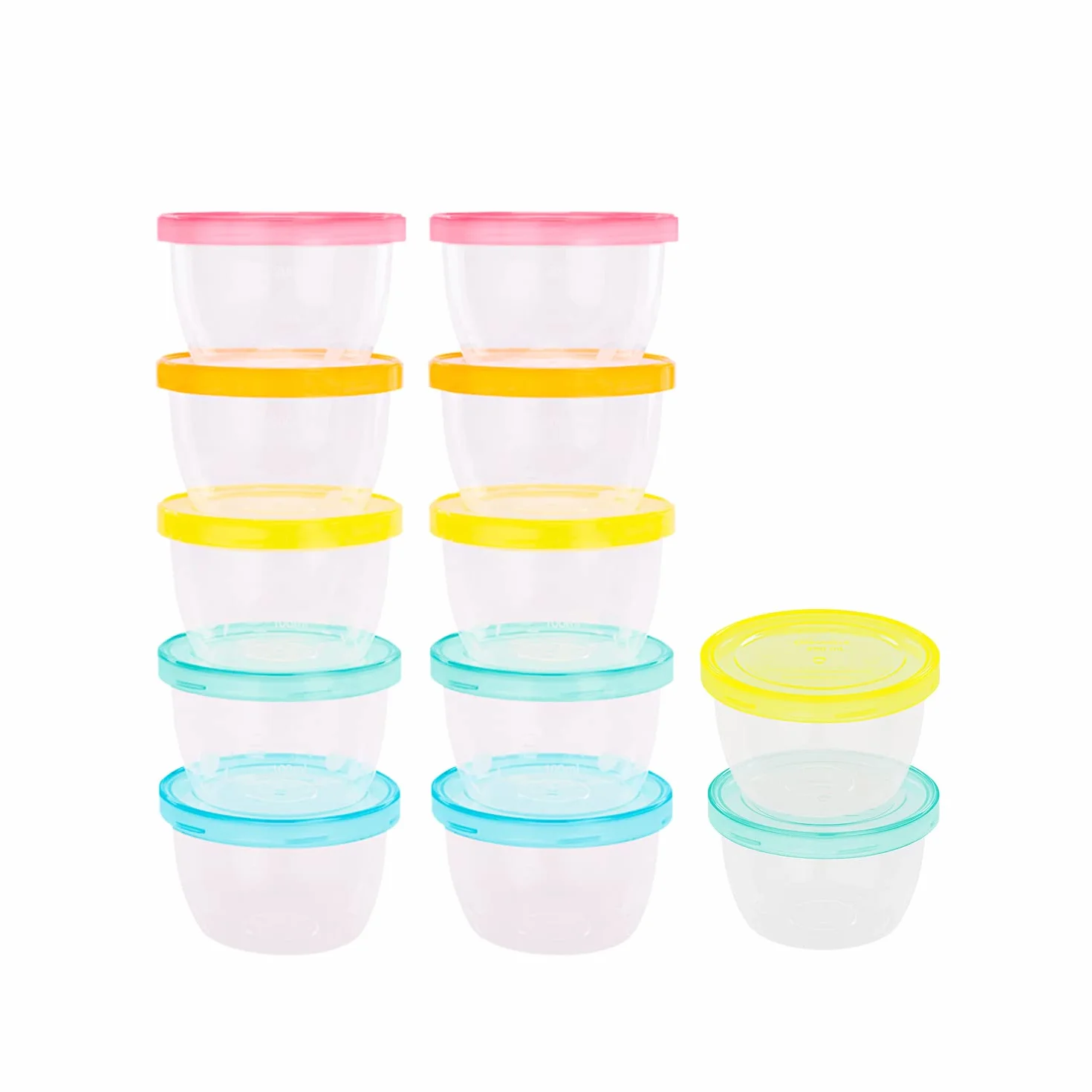 Badabulle Badabowls Lot de 12 Boîtes de Conservation 250ml Hermétiques Lave-vaisselle Micro-ondes