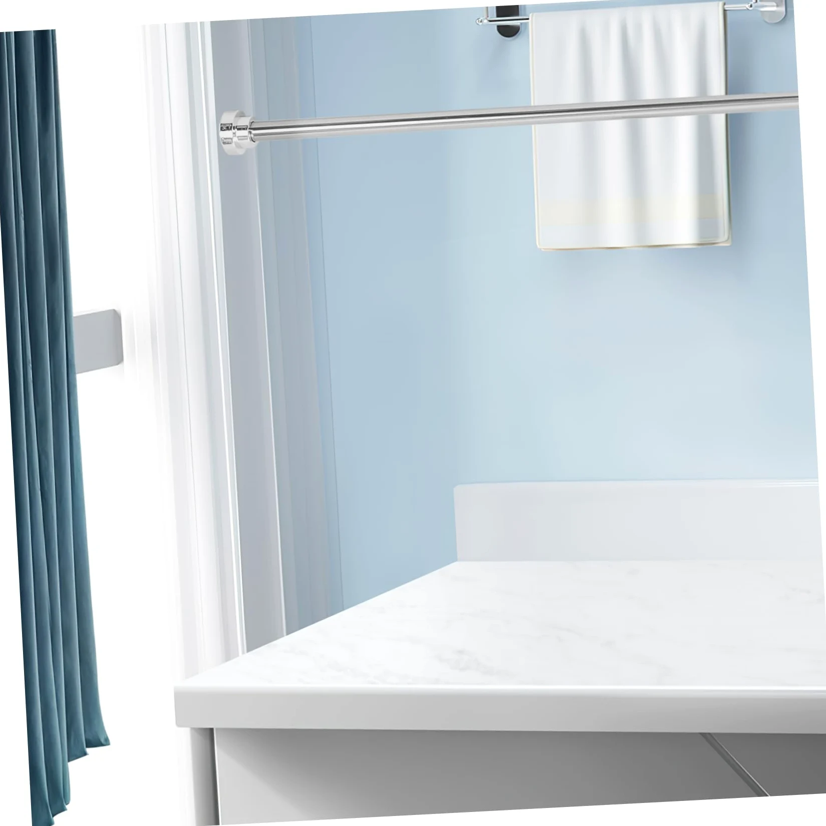 Tringle à Rideau de Bain Télescopique Réglable en Acier Inoxydable | Perçage, Longueur 155 à 260cm, Argenté, pour Bain et Rangement Domestique