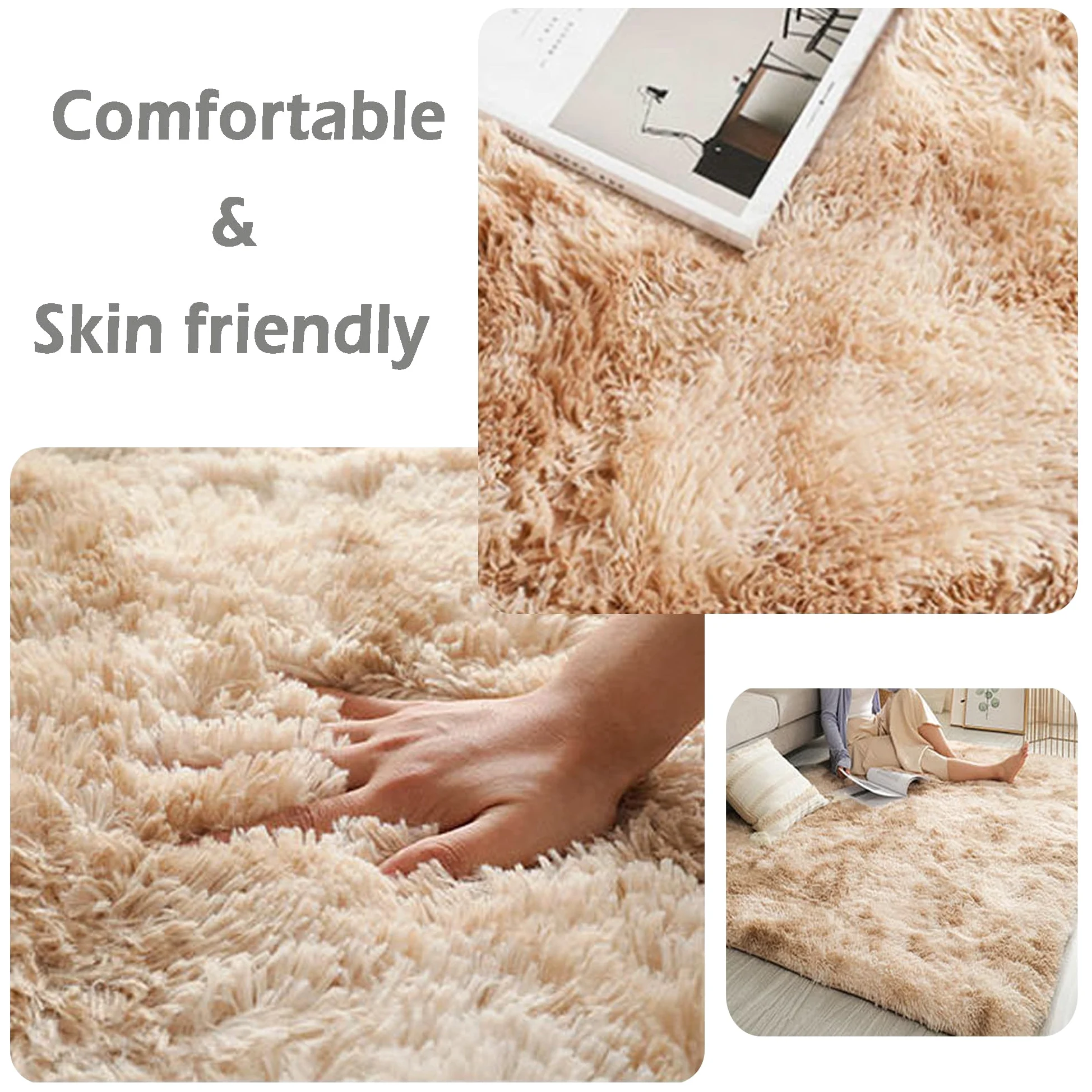 Tapis de salon, grande taille et doux pour chambre à coucher avec revers antidérapant durable, tapis de sol pour chambre d'enfant, de bébé, cuisine, salon, chambre à coucher, 200 x 250 cm