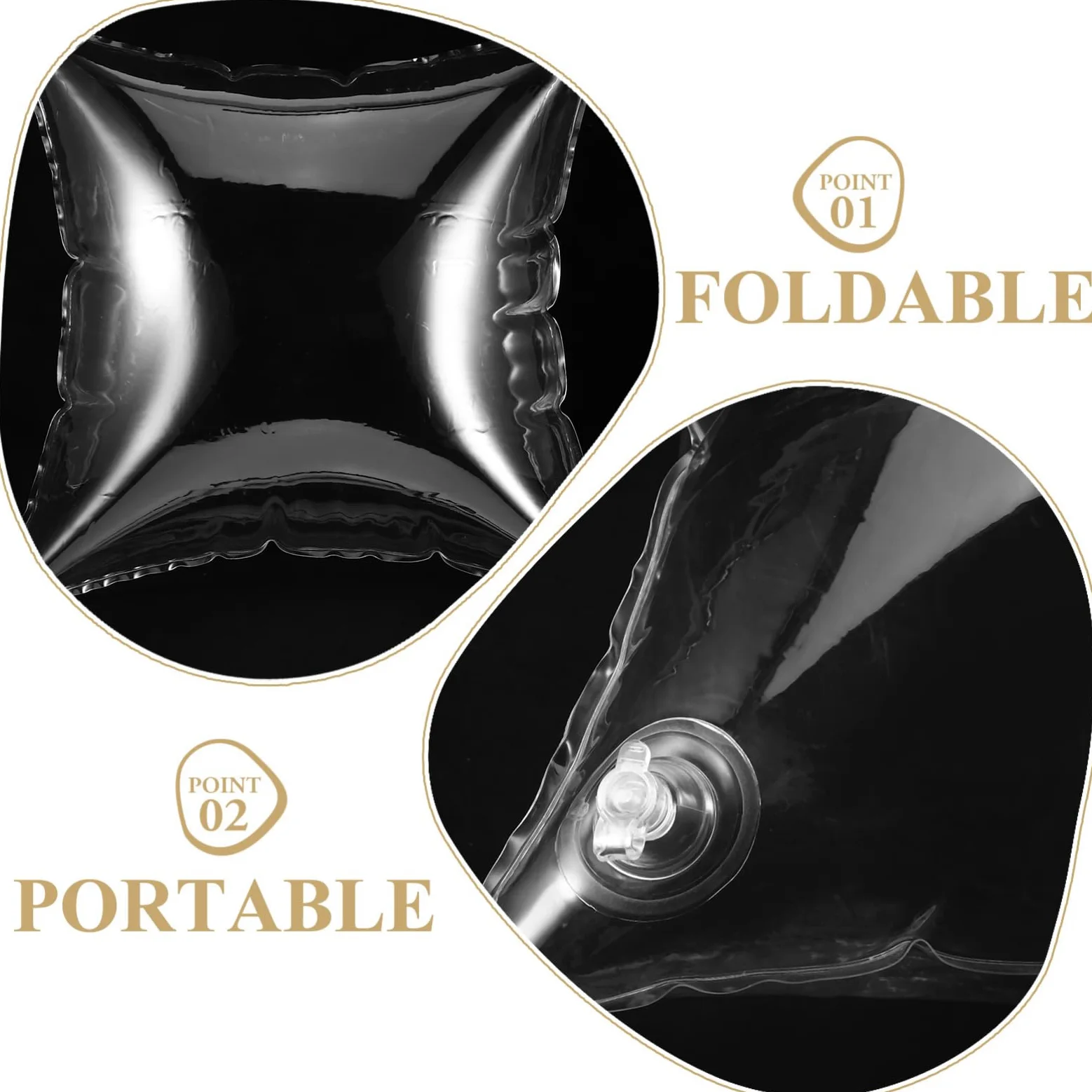 ABOOFAN Lot De 4 Oreillers Gonflables pour Le Camping Coussins Portables Coussins Souples Et Robustes avec Noyau Rempli Dair