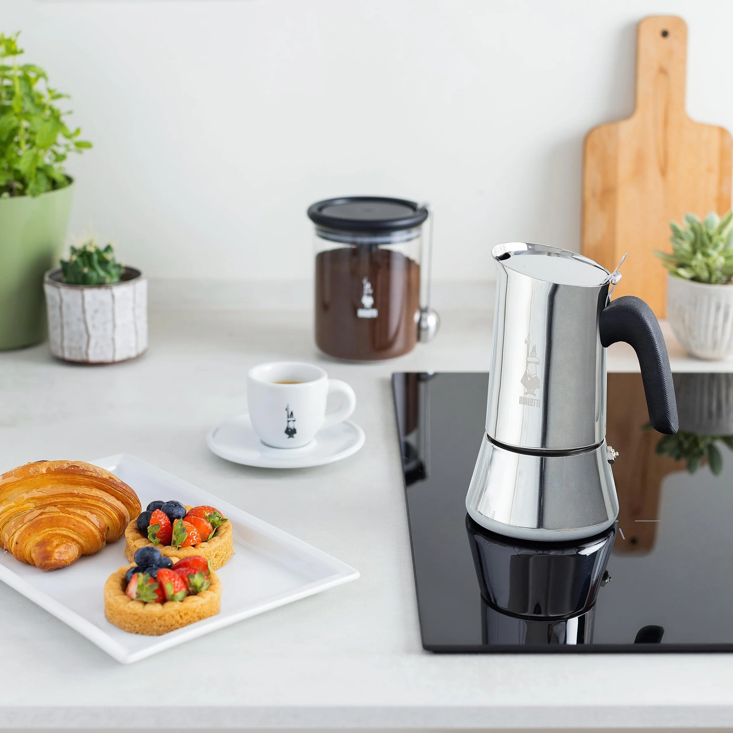Bialetti Venus Induction Cafetière Expresso Inox 10 Tasses 460 Ml Argenté