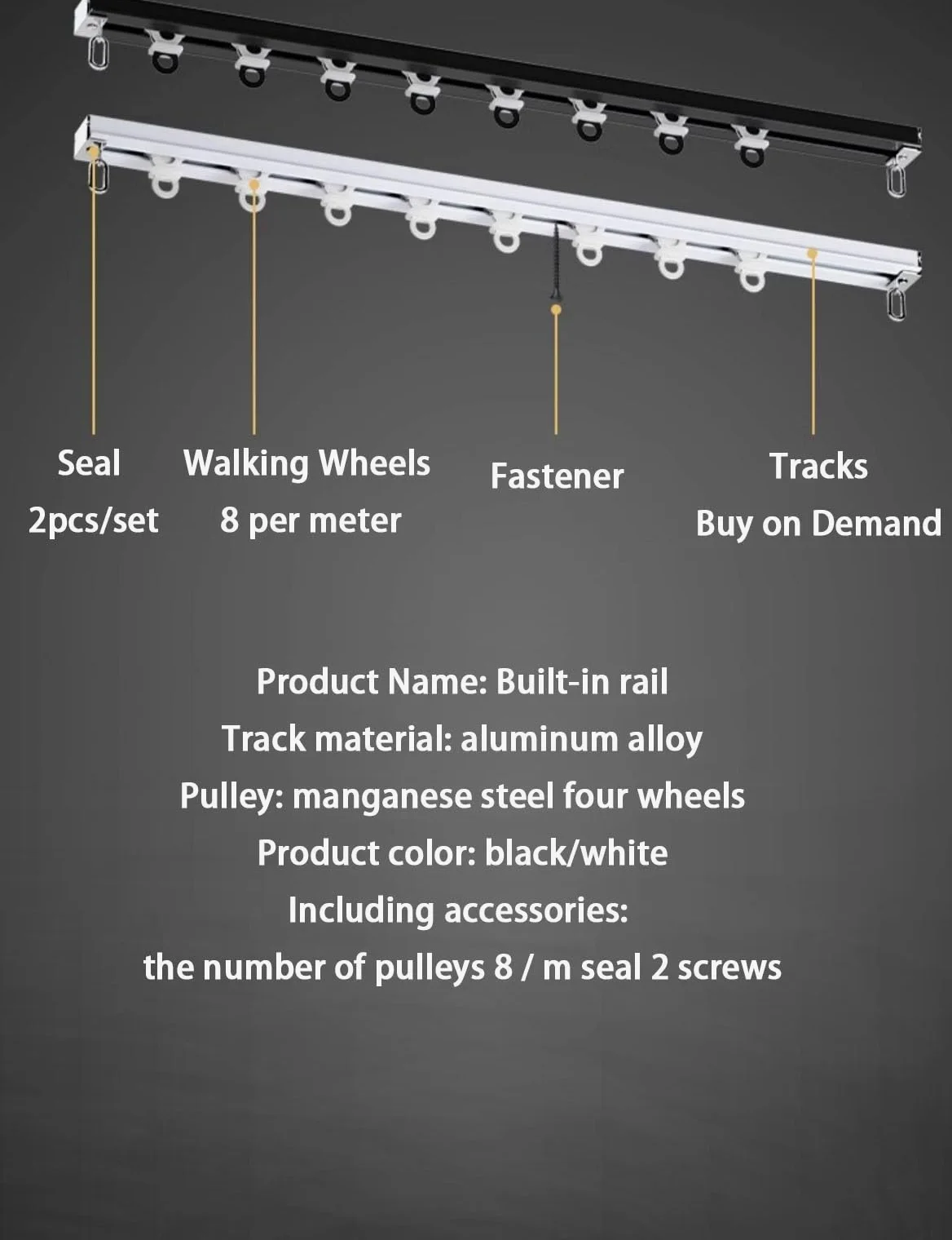 Rail Rideaux Plafond, Rideau Rail Rail de Tringle à Rideau Caché Montage au Plafond, Aluminium Rail à Rideau Encastrée