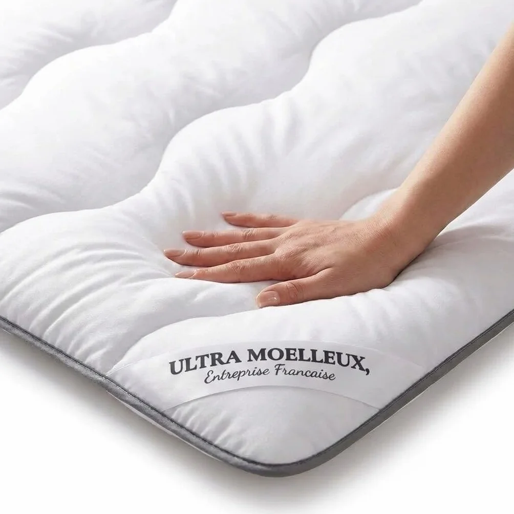 CASABEL Surmatelas Nuage 140x190 cm Microfibre Anti-acarien Respirant Matelas 2 Places