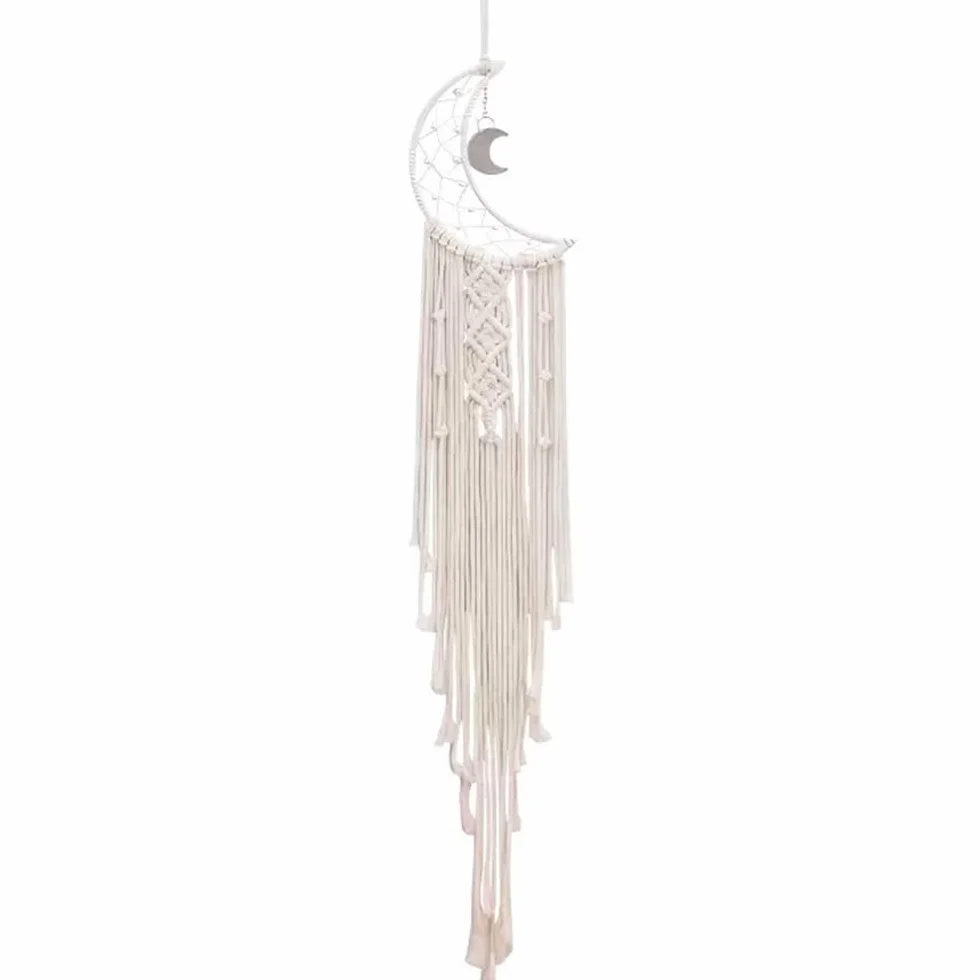 Bohème Chic Attrape-rêves Soleil Lune Étoile Macramé Décoration Murale Tissé pour Chambre de Fille