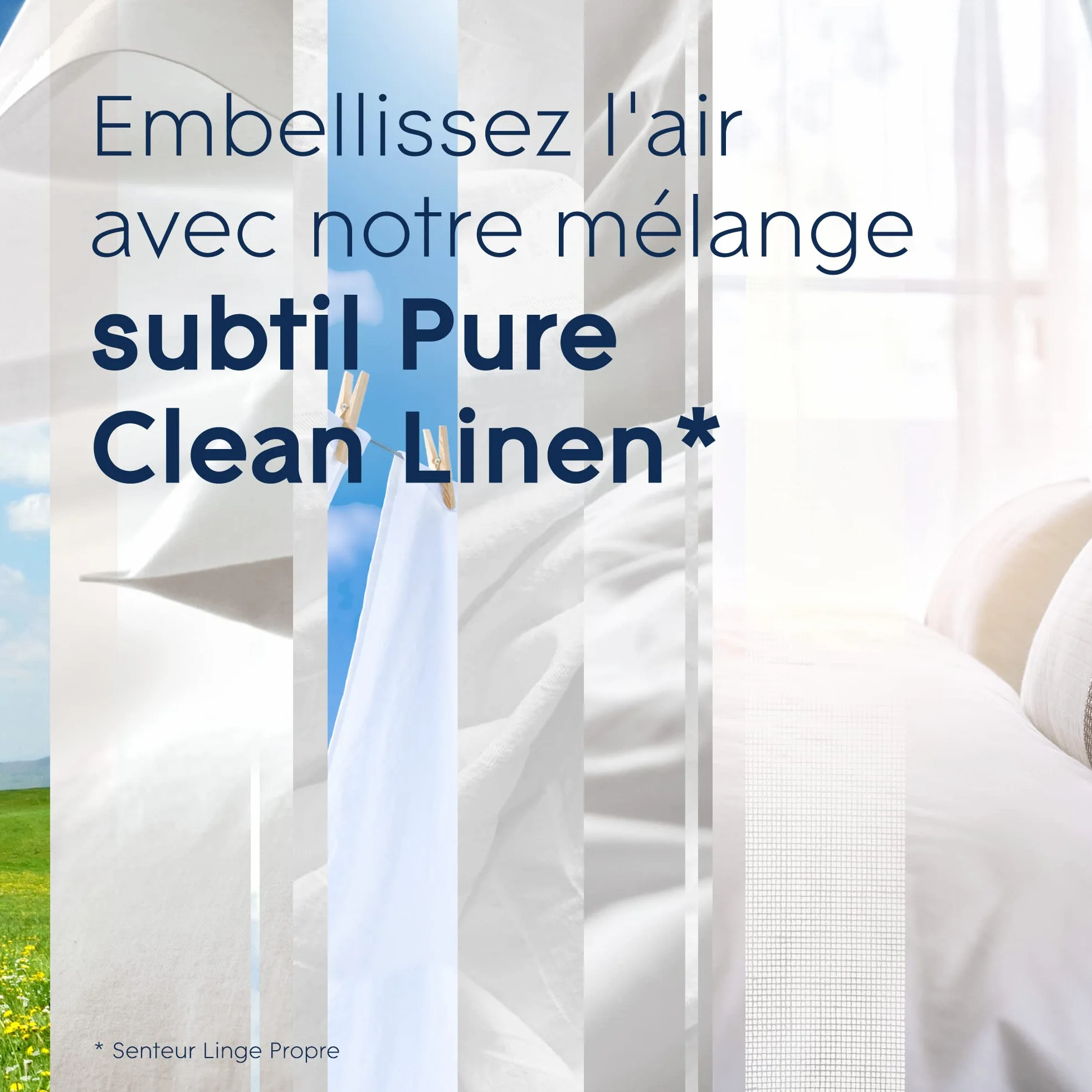 Glade Sense et Spray Recharge Diffuseur Détection Mouvement Huiles Essentielles Pure Clean Linen 1 Recharge