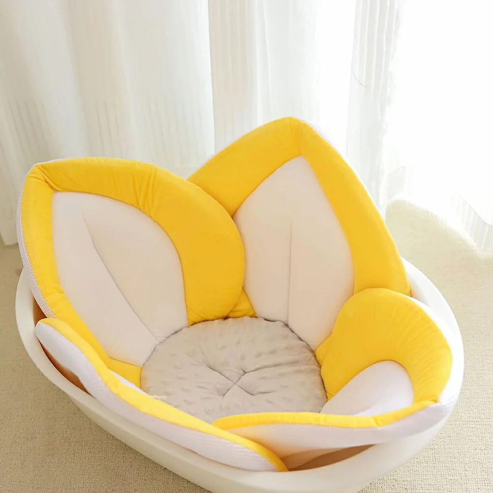 Siège de Bain pour bébé Fleur de Bain Tapis en Maille Coussin de Baignoire Gris 80cm