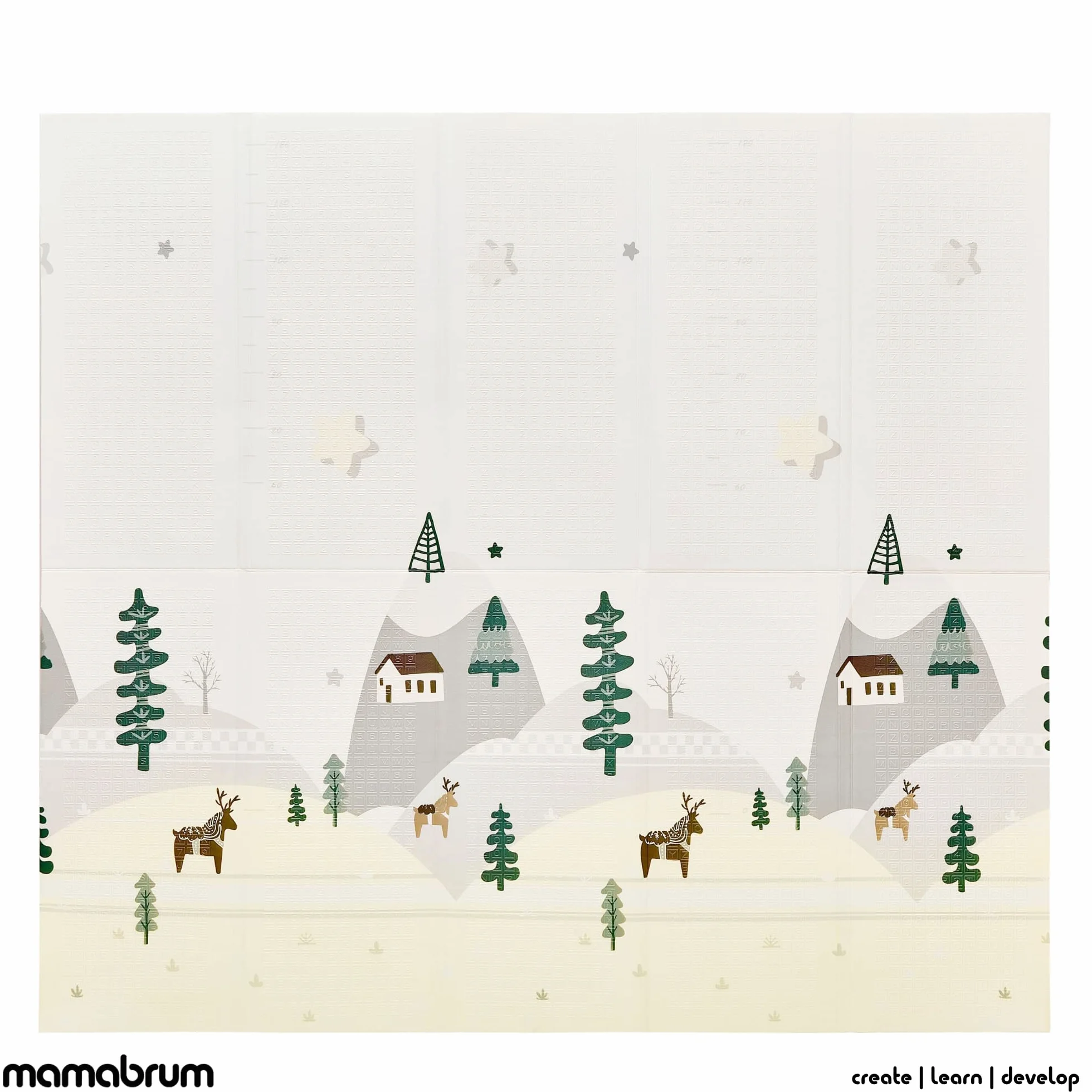 Mamabrum Tapis de jeu pour bébé 200 x 180 x 1 cm Pliable Mousse Étanche Portable Non toxique