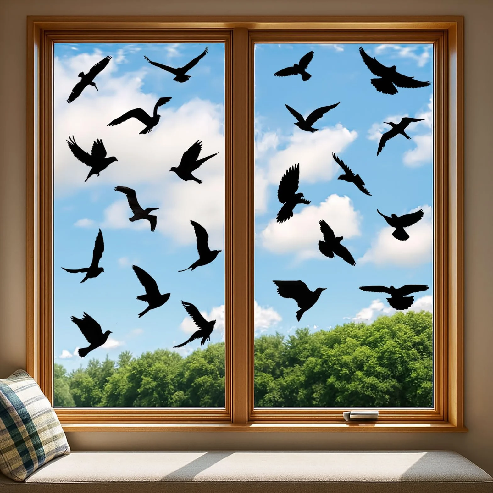 37 autocollants de protection contre les oiseaux en PVC réutilisables statiques anti-choc