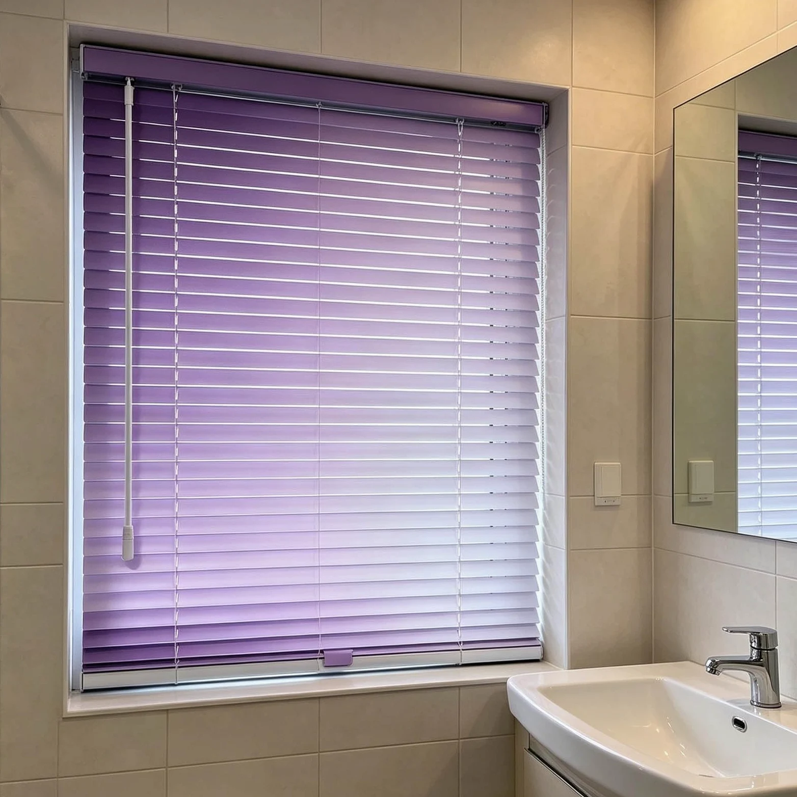 Store Vénitien Fenêtres en Aluminium, Store Vénitien en pour et Portes de 40 à 160 de Largeur, pour Maison Bureau Salle de Bain fenêtre(Light Purple,W:50 x H:160cm)