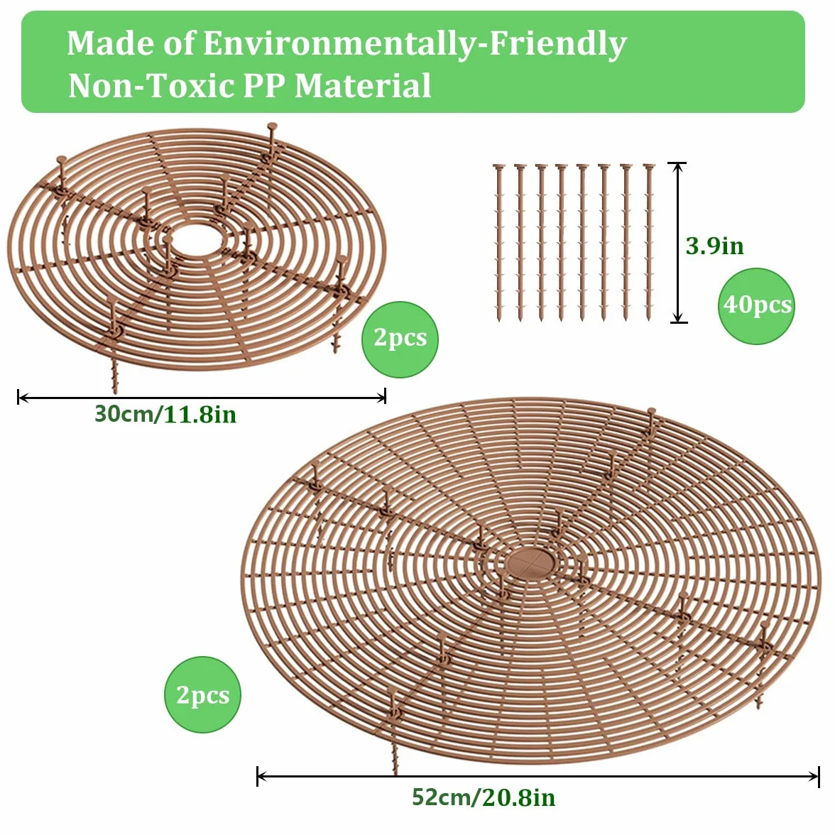 Grille de Protection pour Pot de Fleurs 52cm 30cm Plastique Sécurité Animaux Chat Bébé 40 Piles