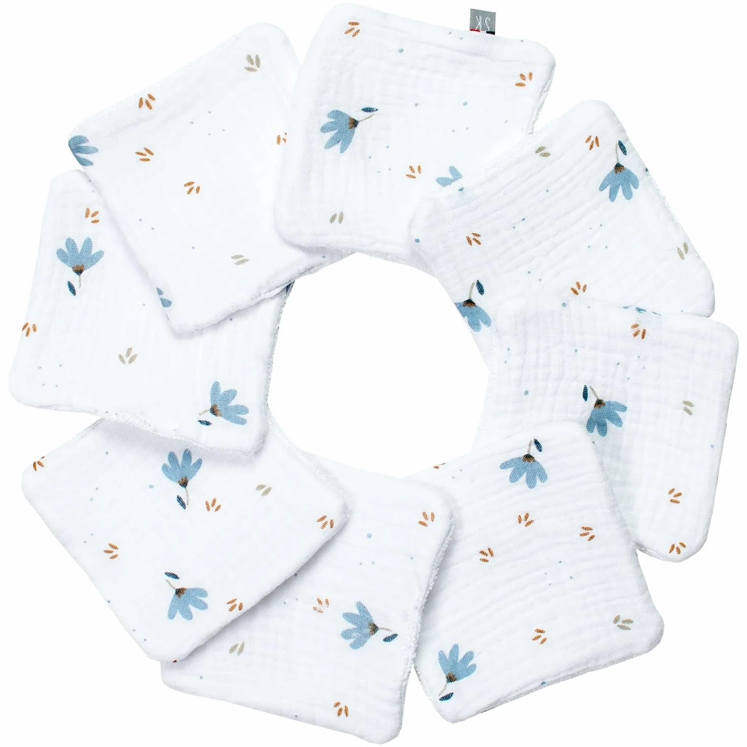 Lingettes bébé lavables 8 pièces Bleuet 10x10 cm SEVIRA KIDS