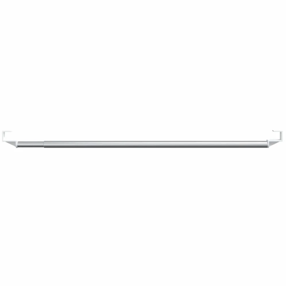 Lot de 2 tringles à rideaux réglables en aluminium - 60-105 cm - Blanc et argenté - Tringles à rideaux télescopiques avec pince pour décoration de fenêtre et brise-vue - Pour salon, chambre à