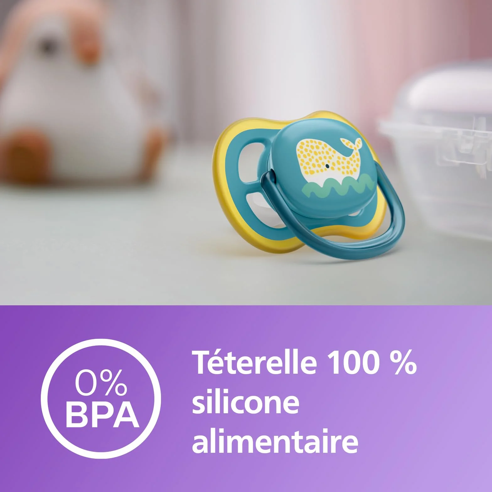 Philips Avent Ultra Air sucettes légères et aérées pour bébés 18 mois+, 0% BPA, étui stérilisateur, pack de 2