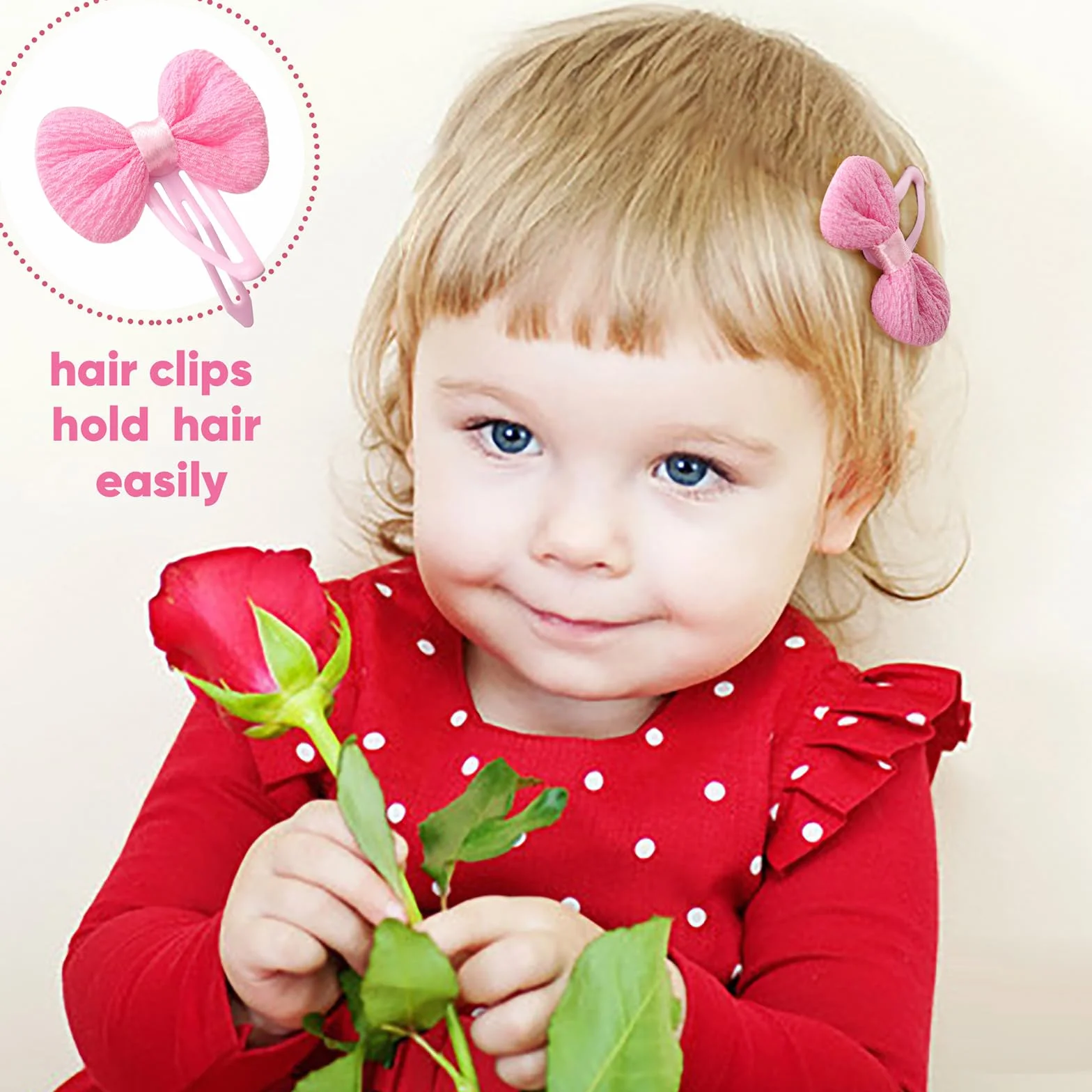 Accessoires de Cheveux pour Filles Doux Sans Couture Arcs Fleurs Pinces Bandeau Élastique Queue de Cheval Tout-petits