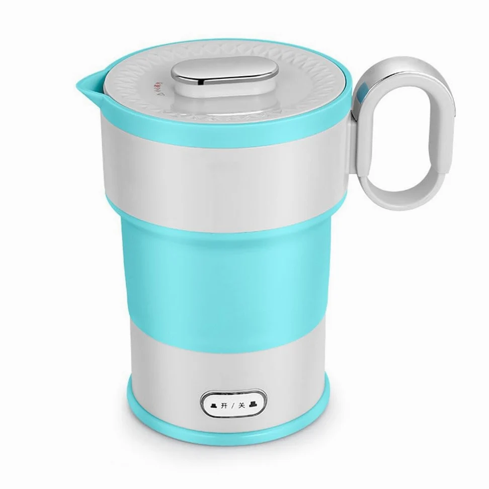 PAHION 0,6L Bouilloire De Voyage Électrique Pliable Batterie De Cuisine en Silicone De Qualité Alimentaire avec Gobelet Pliable Eau Bouillante Rapide pour Le Camping Et Les Voyages