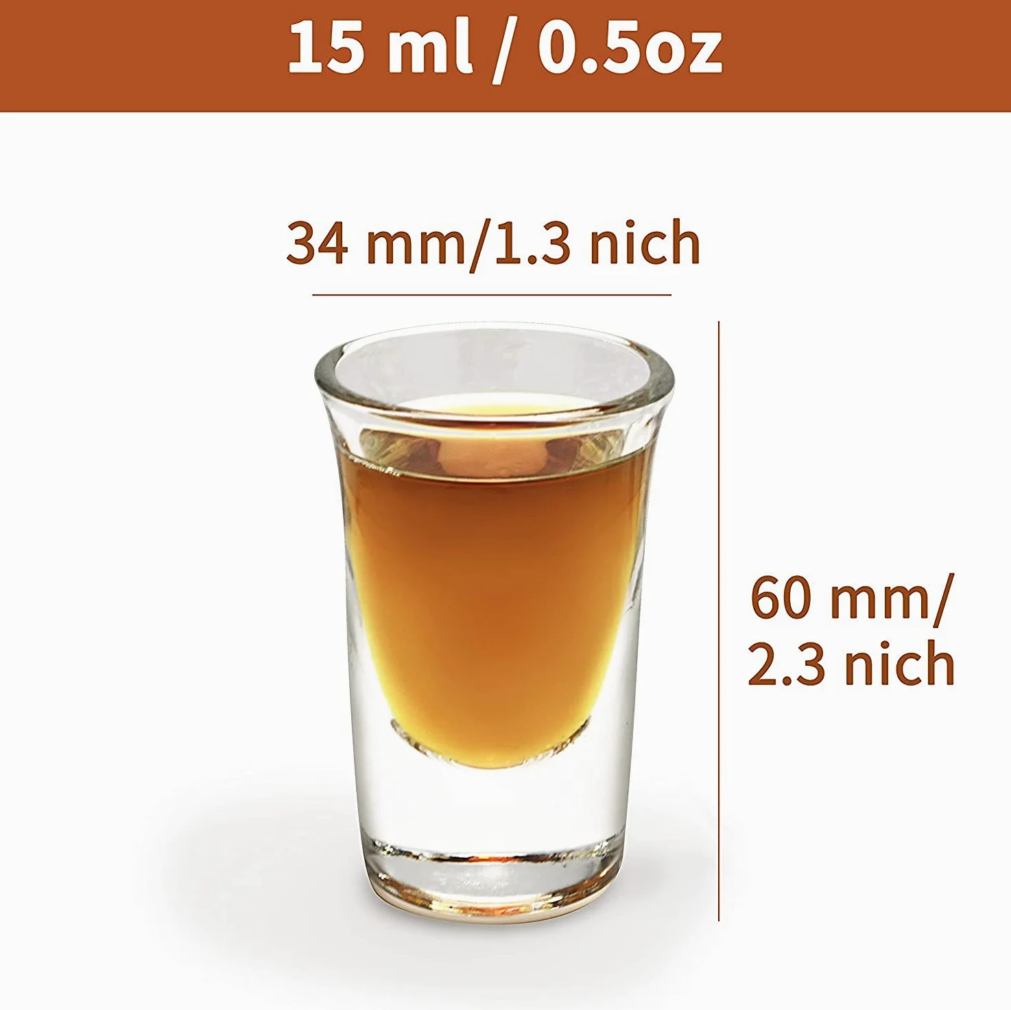 Lot de 48 mini verres à shot en vrac de 15 ml avec 2 plateaux, organiseurs, base épaisse, verres en verre transparent pour fête, club, bar, spiritueux