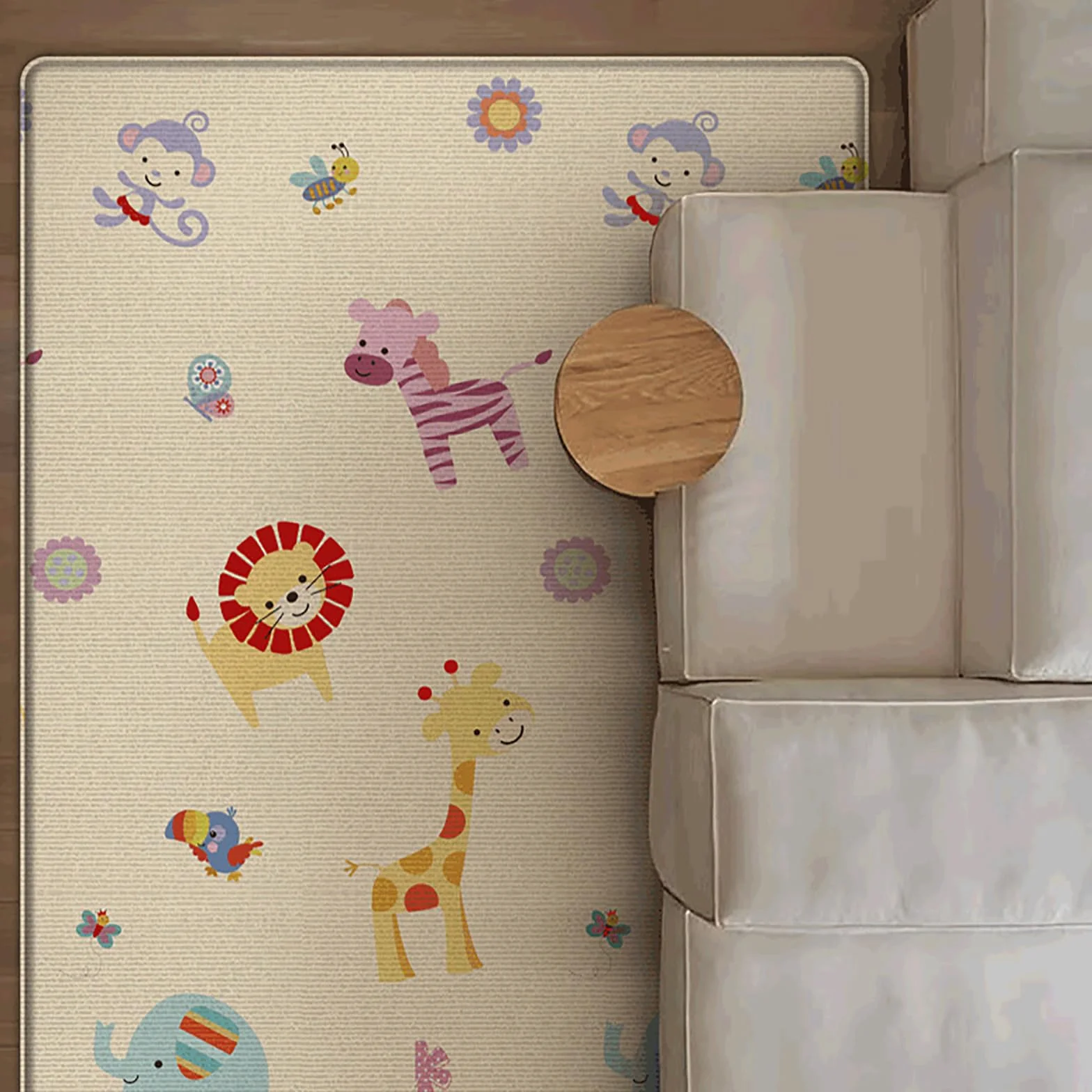 Tapis de Jeu pour Bébé Pliable Antidérapant Imperméable Double Face 0-6 Mois Transport