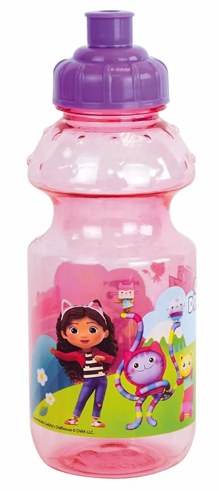 FUN HOUSE GABBY ET LA MAISON MAGIQUE GOURDE BOUTEILLE REUTILISABLE 350 ML POUR ENFANT, Rose