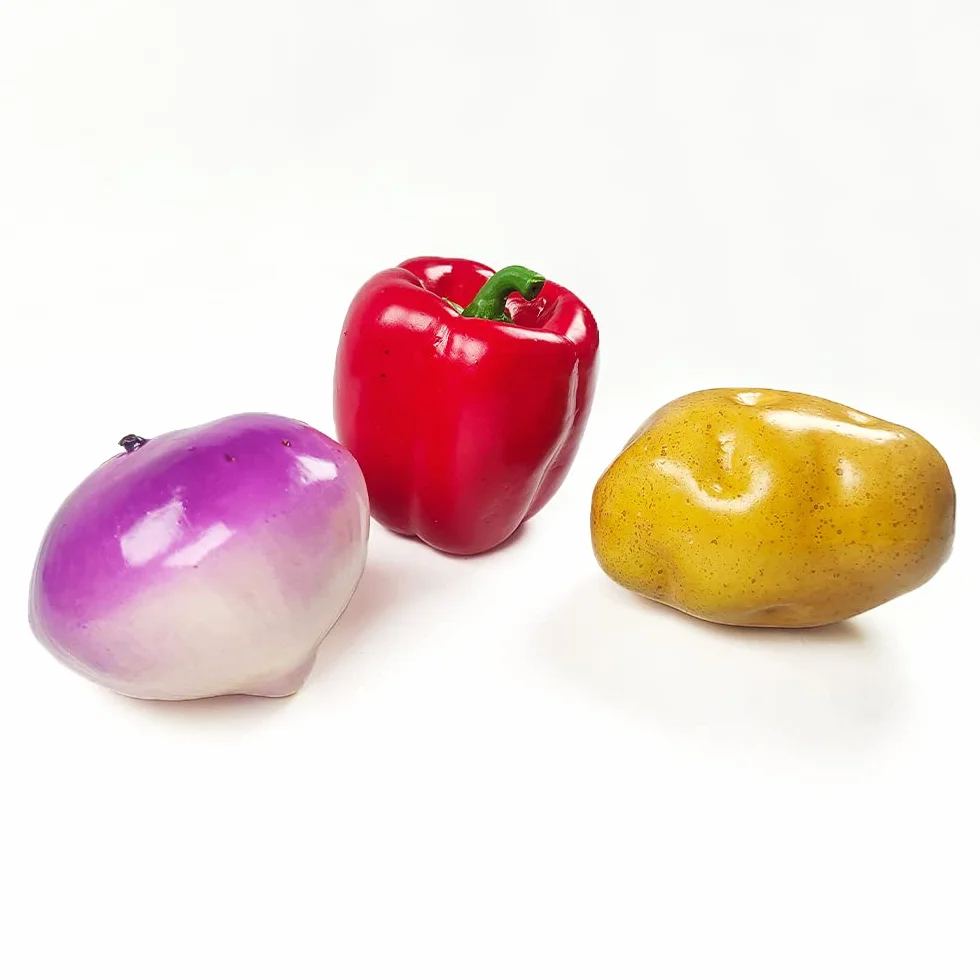 Légumes Artificiels Pack Simulation 11 Pièces Décoration Cuisine Faux Oignon Carotte Pomme Terre Tomate