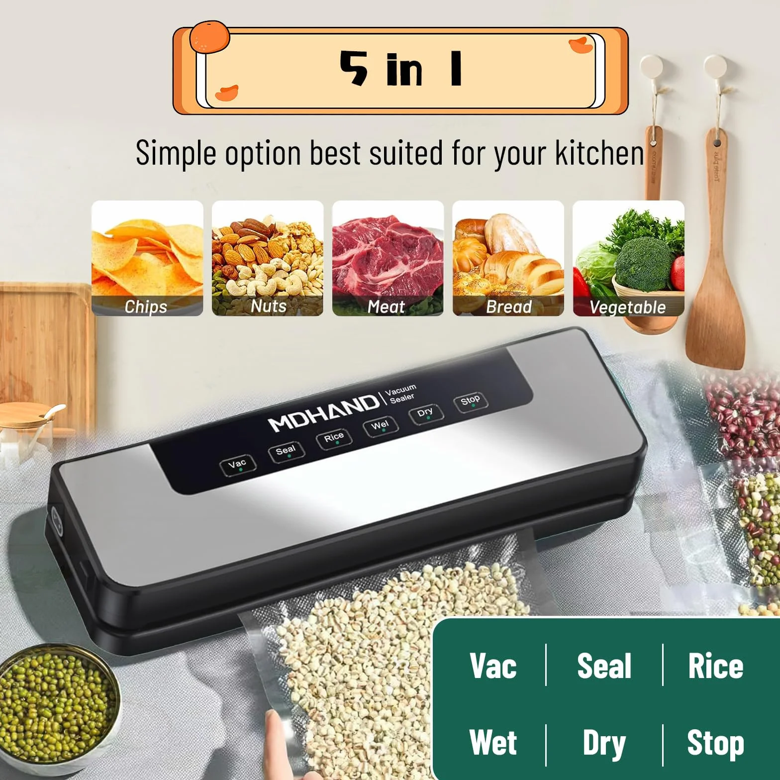 Machine de Mise sous Vide Professionnelle 85kPa, Scelleuse Automatique 4 Modes 700g Compacte, 50 Sacs Inclus