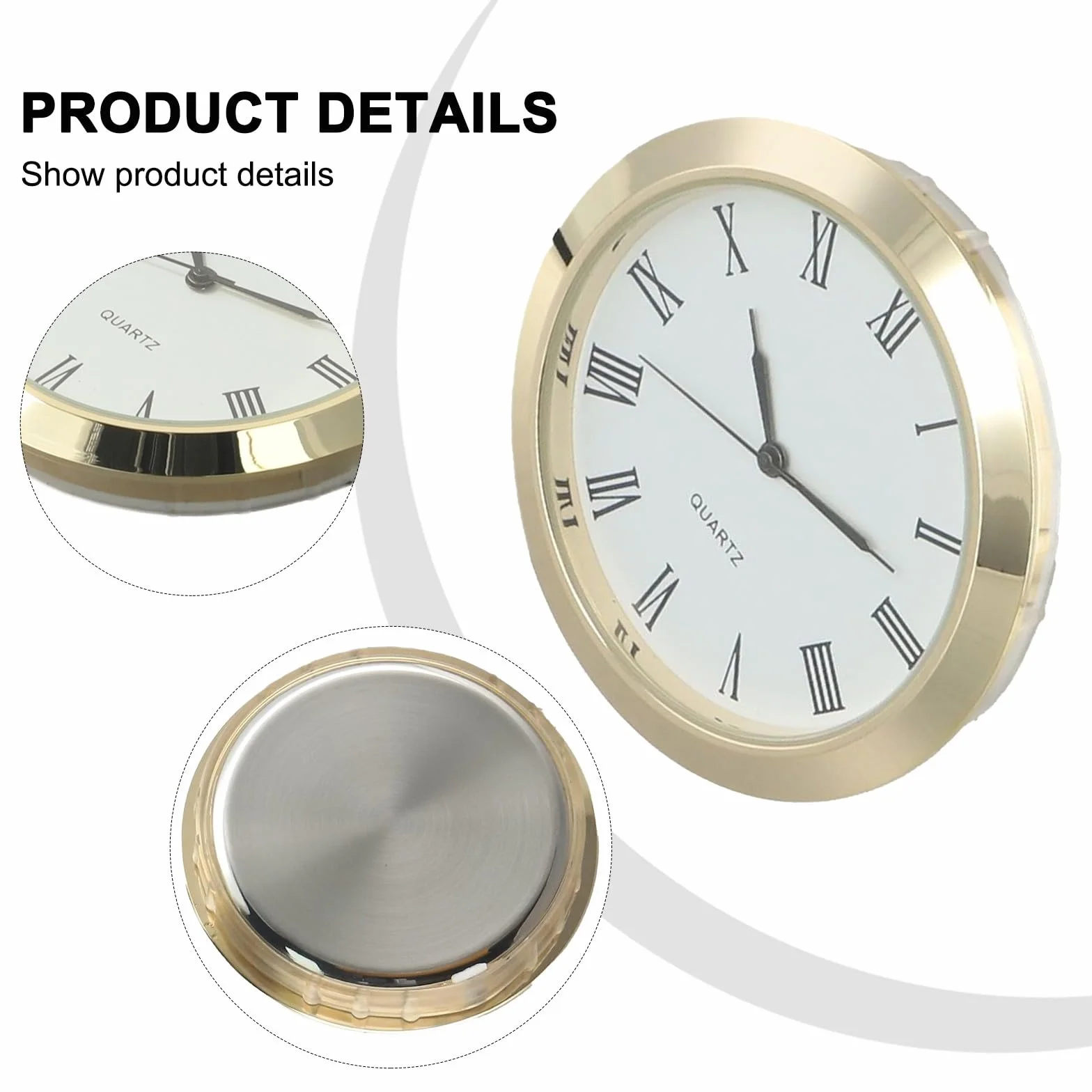 Mini horloge à quartz ronde 61 mm avec insert