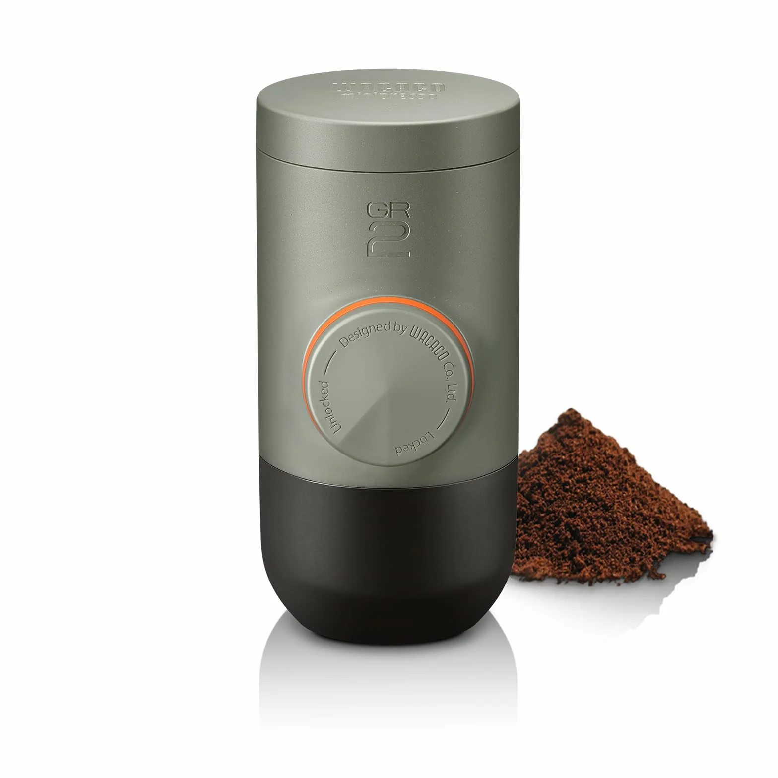 WACACO Minipresso GR2, Machine à Espresso Portative, Café Moulu, Cafetière de Voyage, Manuelle, Gris Olive