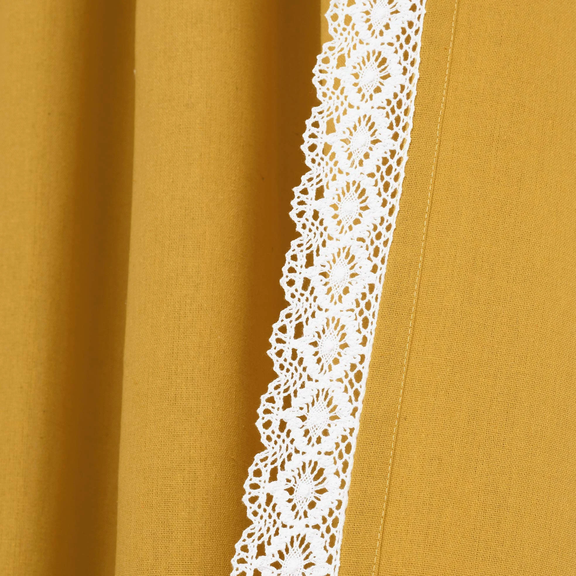 Lush Decor Rosalie Paire de Rideaux de fenêtre Style Rustique pour Salon, Salle à Manger, Chambre à Coucher 213,4 x 137,2 cm Jaune 213,4 x 137,2 cm