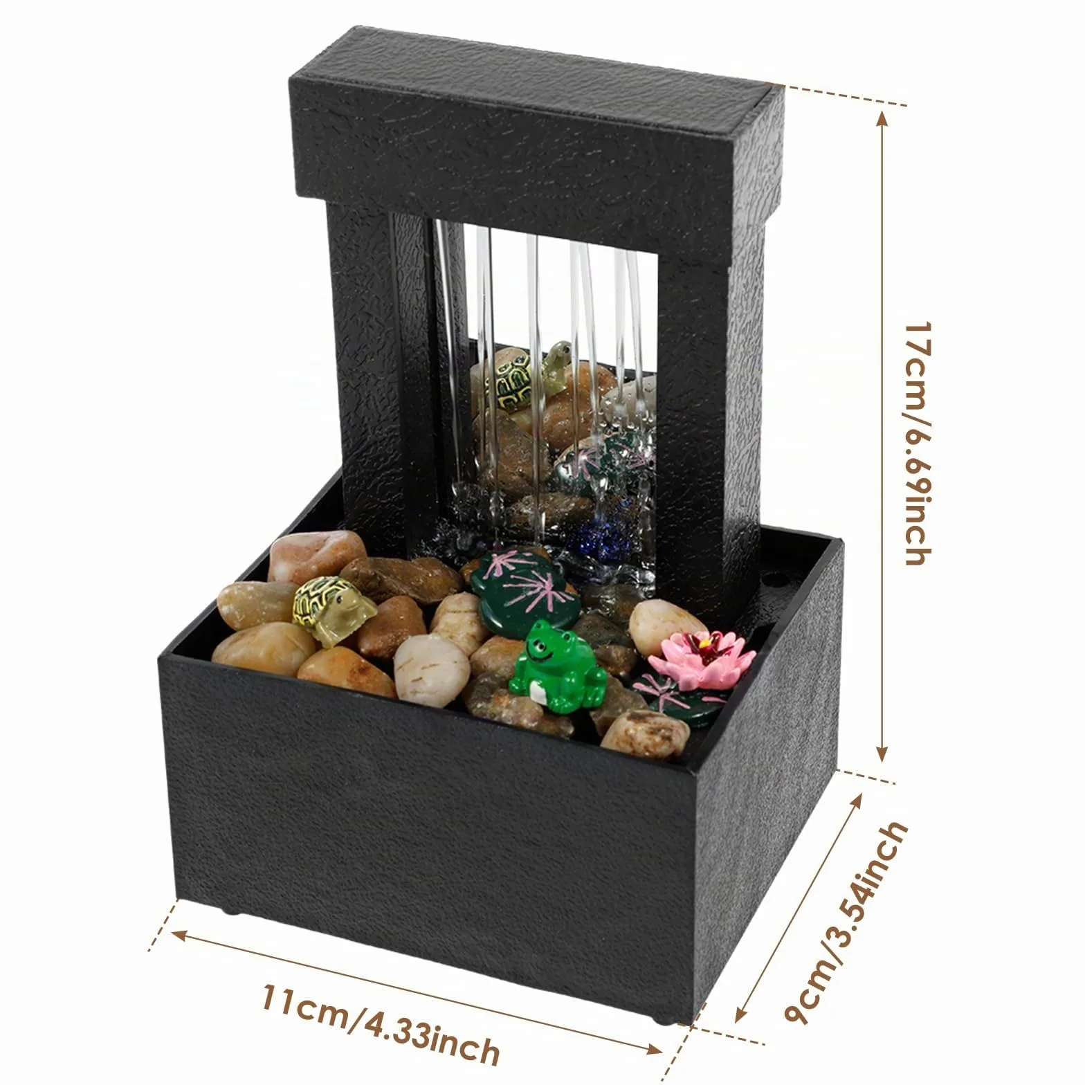 Fontaine de table mini fontaine à eau d'intérieur avec lumière USB décoration de bureau