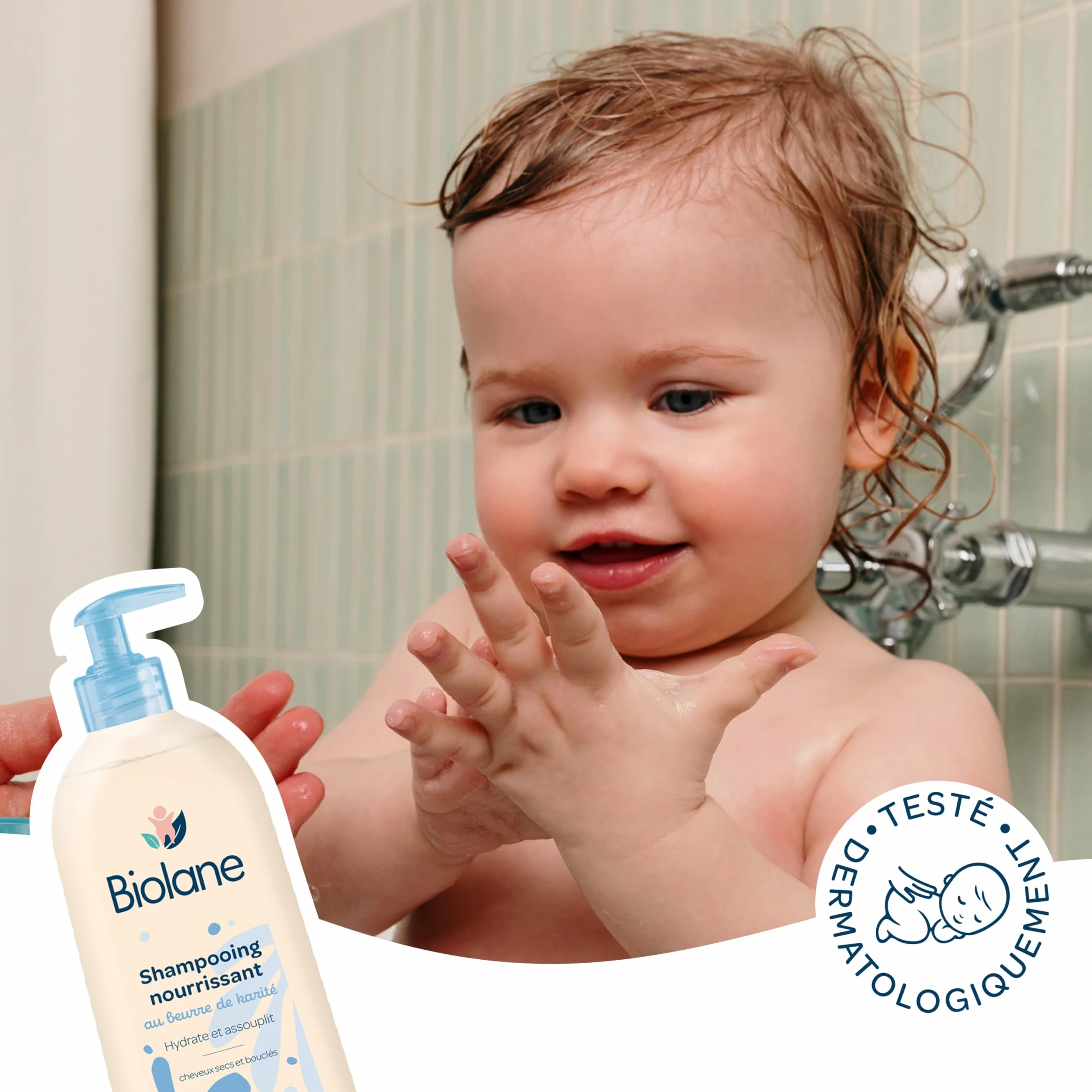 BIOLANE Shampooing Nourrissant Bébé Cheveux Secs et Bouclés 350ml