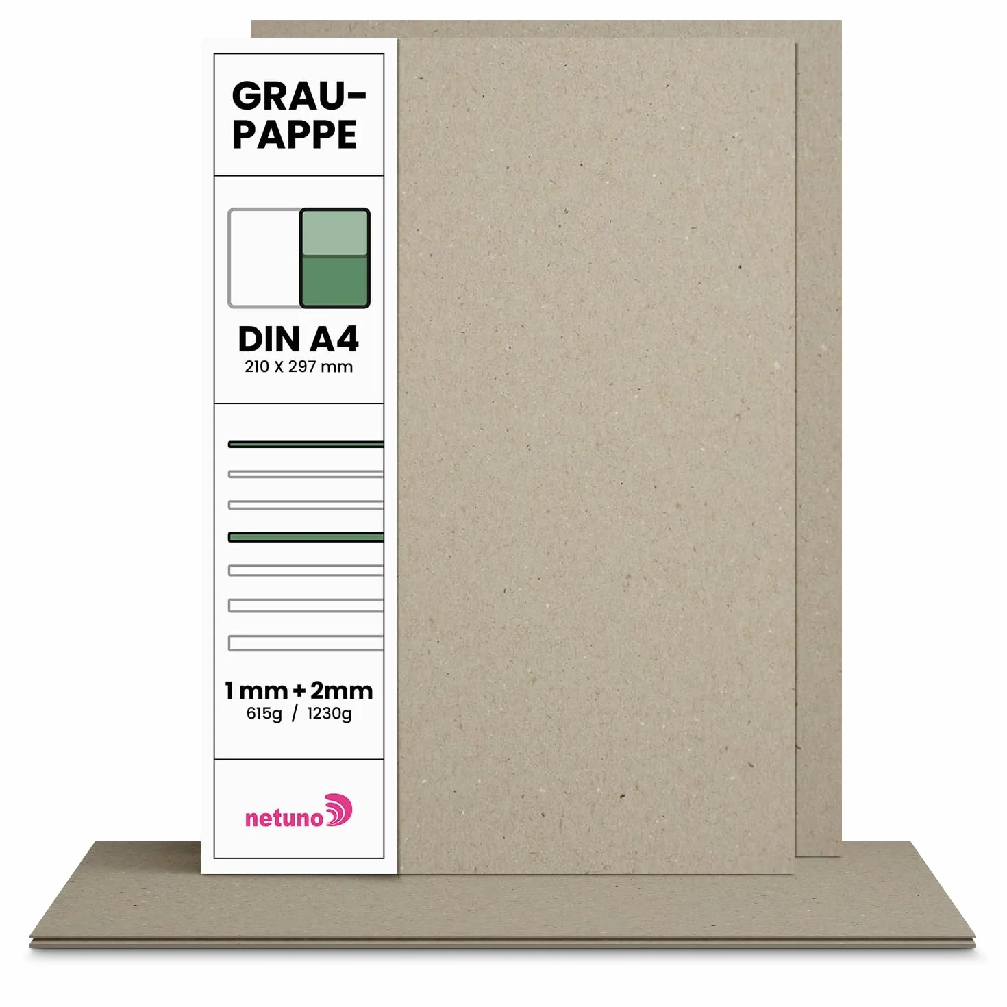 Netuno 40x carton gris A4 210x297 mm 20 feuilles 1 mm 20 feuilles 2 mm carton reliure
