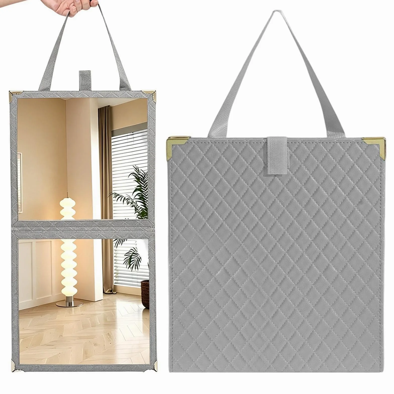 Miroir de Pleine Longueur Corps Entier Acrylique Pliable Incassable | Miroir de Garde-Robe pour Danse Scène Spectacle pour Salle de Classe Studio Scène Chambre Dressing Hôtel Camping