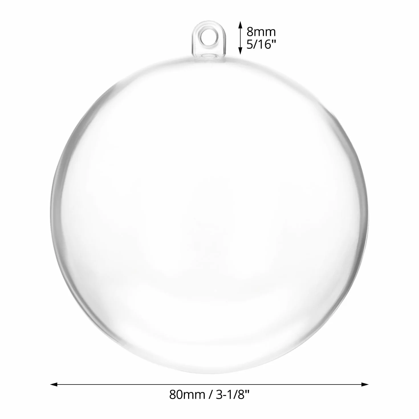 Boules en Plastique Transparentes Ø8 cm pour Noël - 20 pièces QWORK