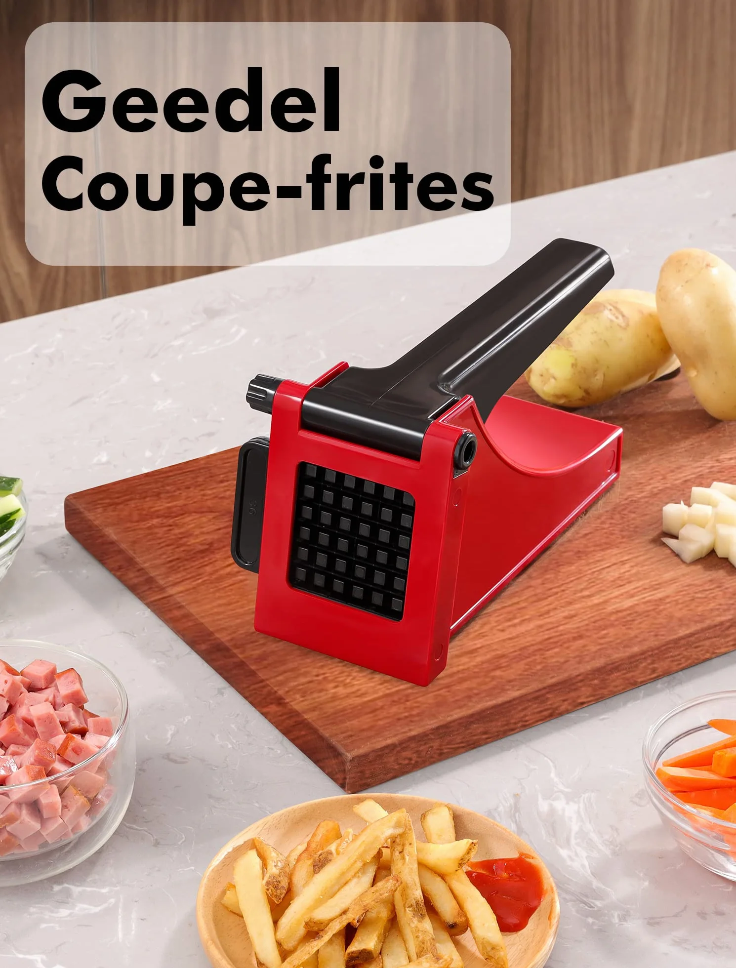 Coupe-Frites et Légumes Manuel Geedel, Facile à Nettoyer pour Cuisine