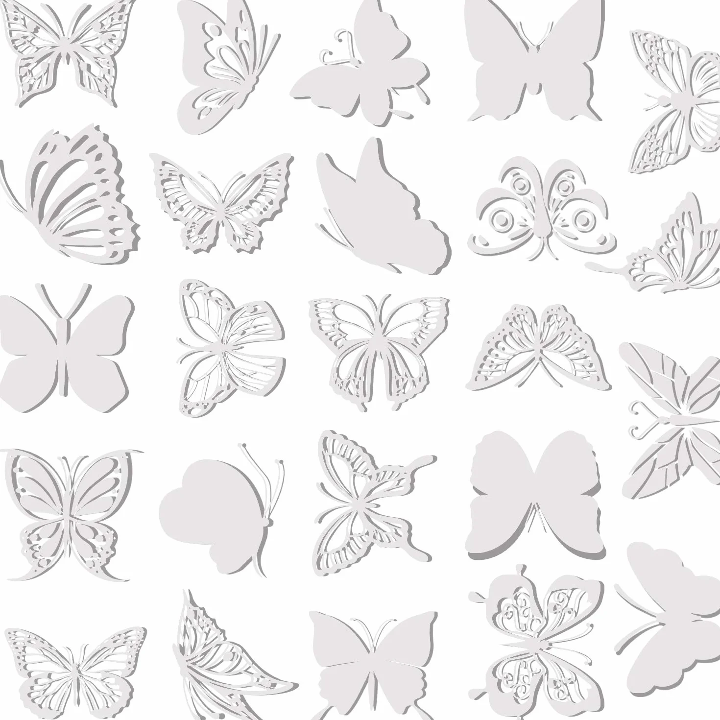 Autocollants de Fenêtre Papillon Anti-Collision Translucides 24 Pièces
