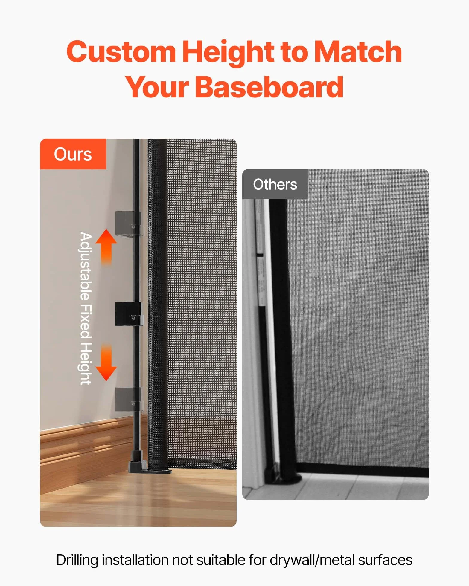 VEVOR Barrière de Sécurité Extensible 310 cm, Clôture Maille 79,5 cm, Barrière Rétractable Fibre de Verre, Noir