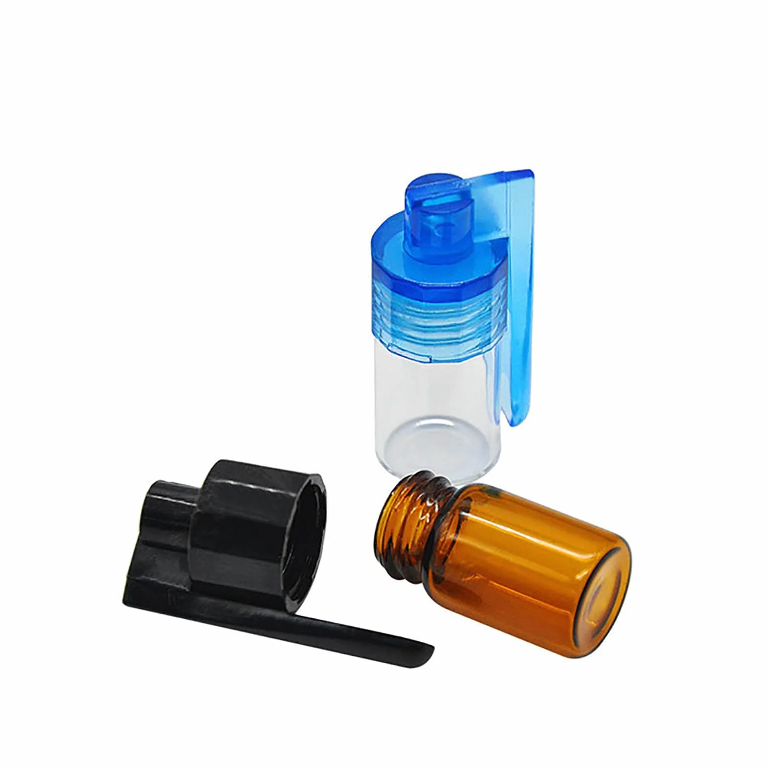 Lot de 5 flacons de poudre à épices 51 mm avec cuillère en verre et micro-entonnoir