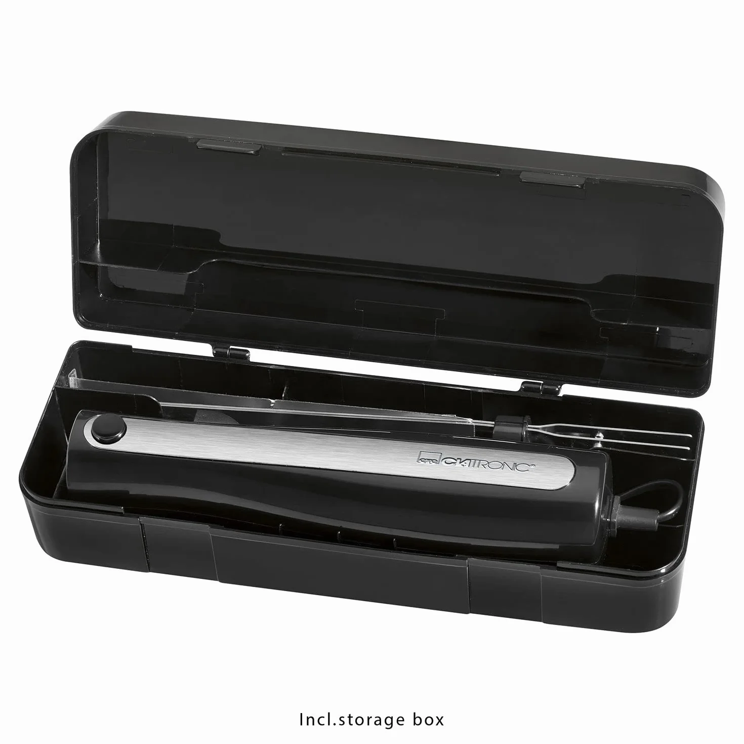 Couteau électrique viande pain double lame inoxydable 120 watts noir